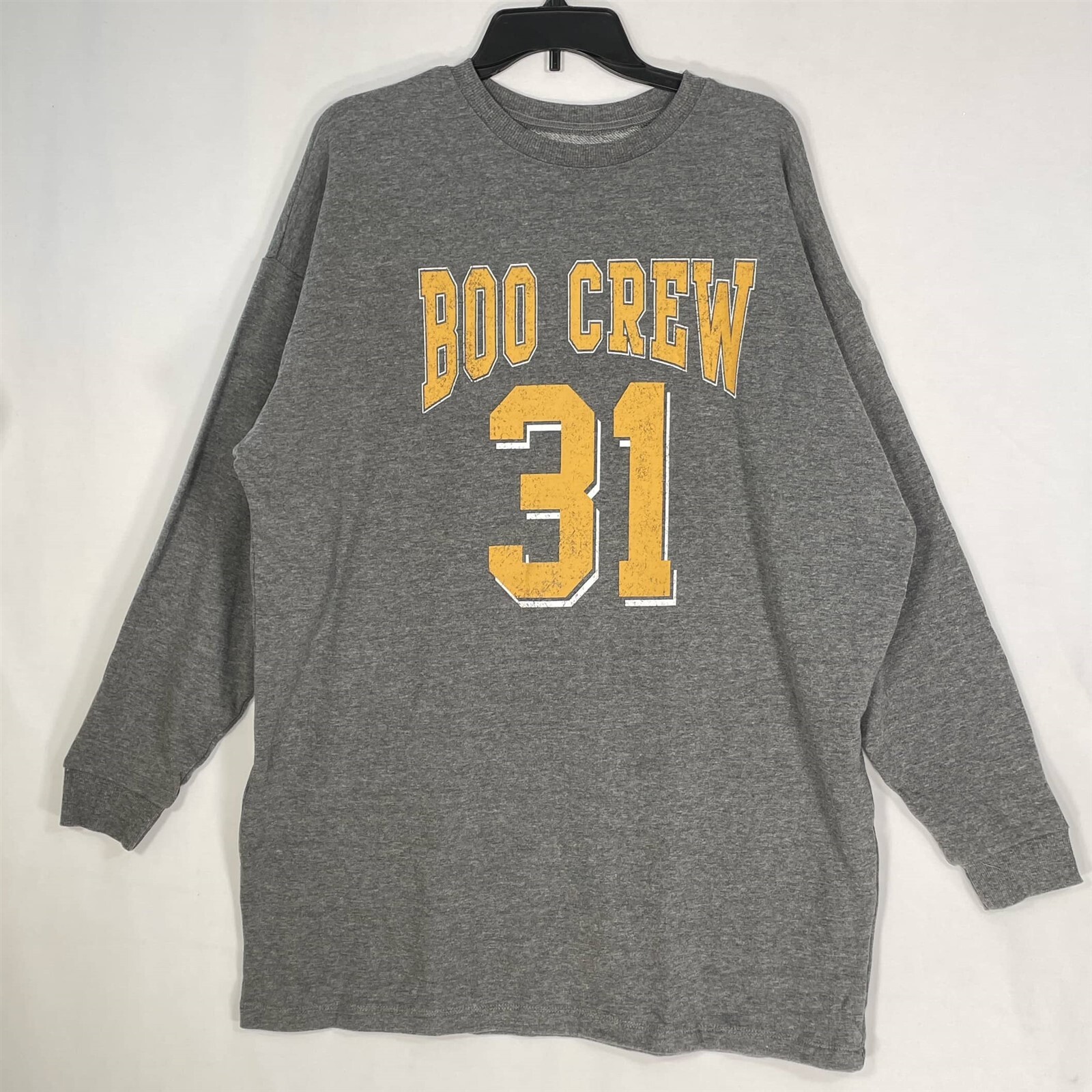Grayson Thread Boo Crew Graphic Sweatshirt Dress X-Large Mini Relaxed Fit Gray