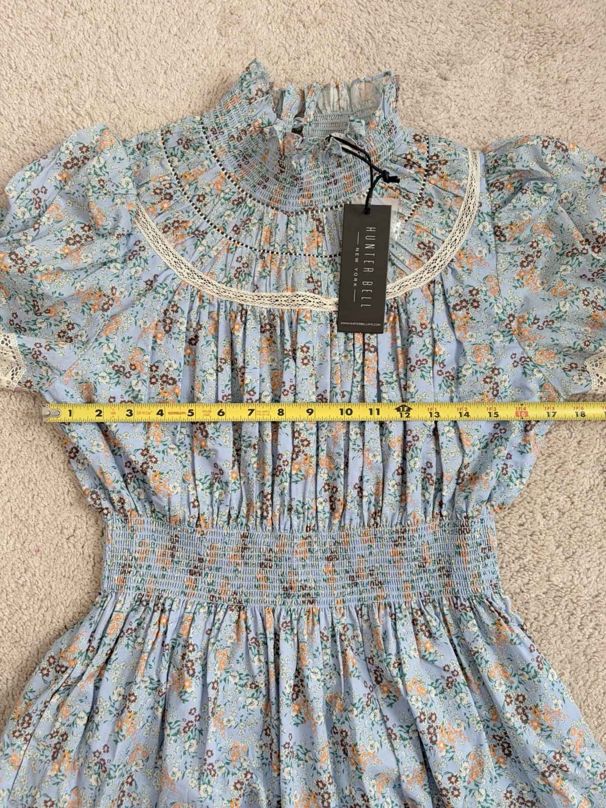 Hunter Bell Ryan Floral Mini Dress NWT Puff Sleeve Cottagecore Dress Size M