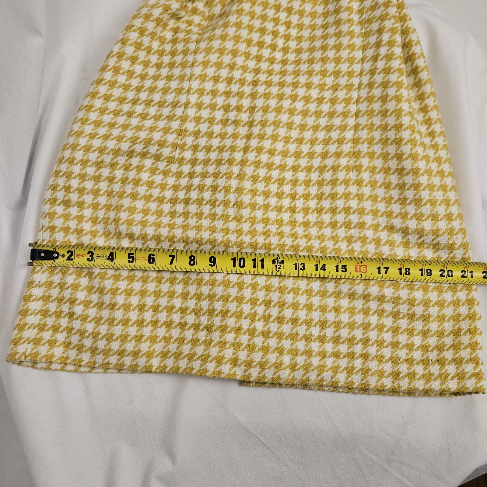 Metrostyle Womens Houndstooth Pattern Dress Size 12 Yellow Mod Vintage Look