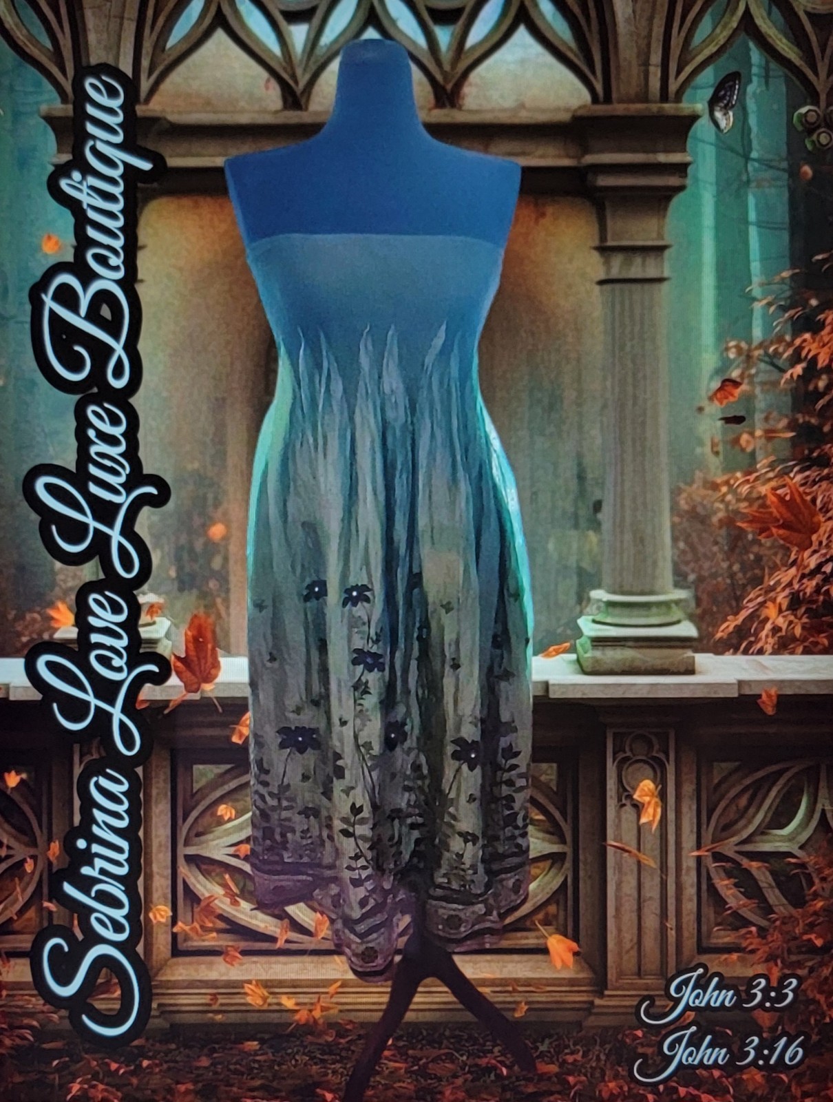 Exotic Green & Black Strapless Smocked Maxi Dress (One Size Fits M & L)