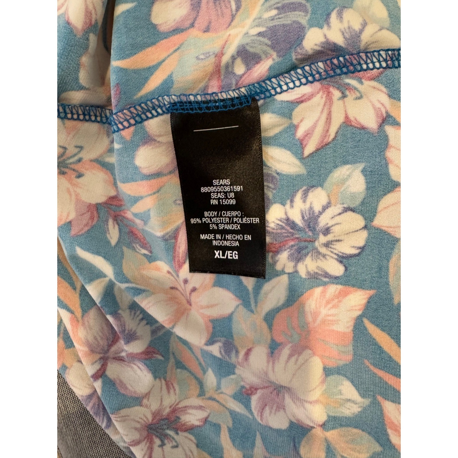 Simply Styled Womens XL Blue Tropical Floral Midi Dress Vacation Beachy Coquette