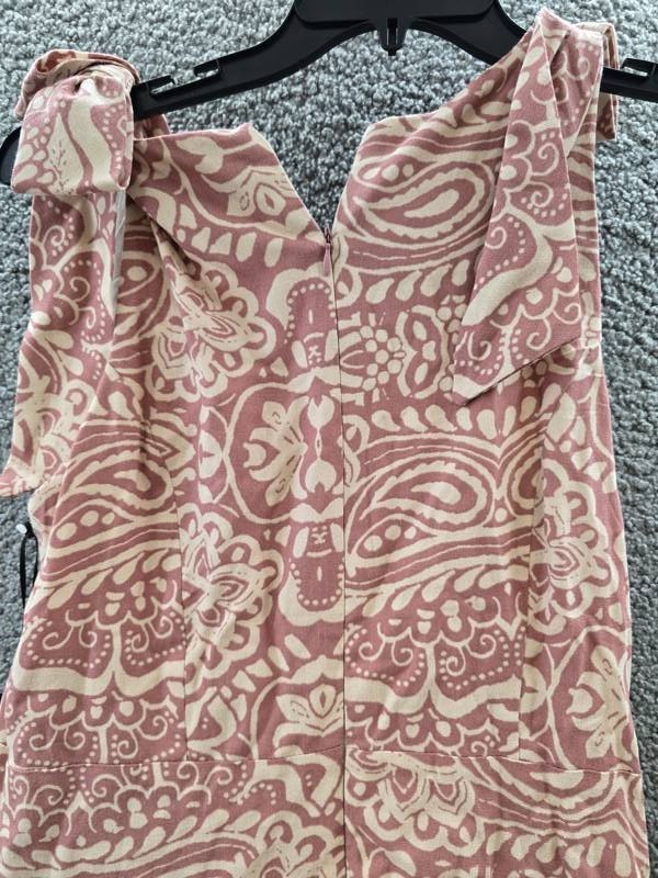 CeCe Linen Blend Sleeveless High-Low Maxi Dress Women’s M Mocha Back Zip Closure