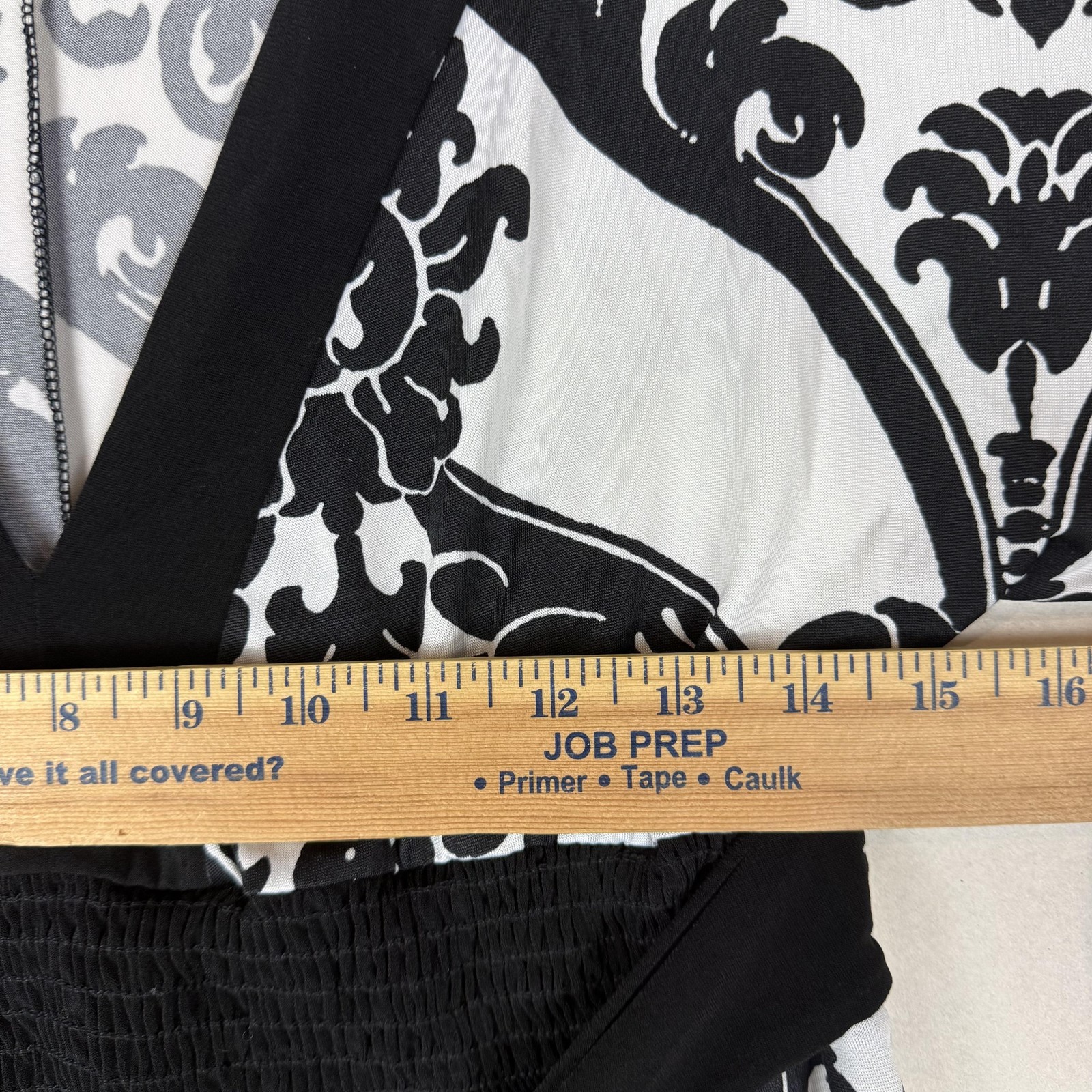 Trixxi Dress Juniors Medium Black White Floral V Neck Belted Kimono Sleeve Short