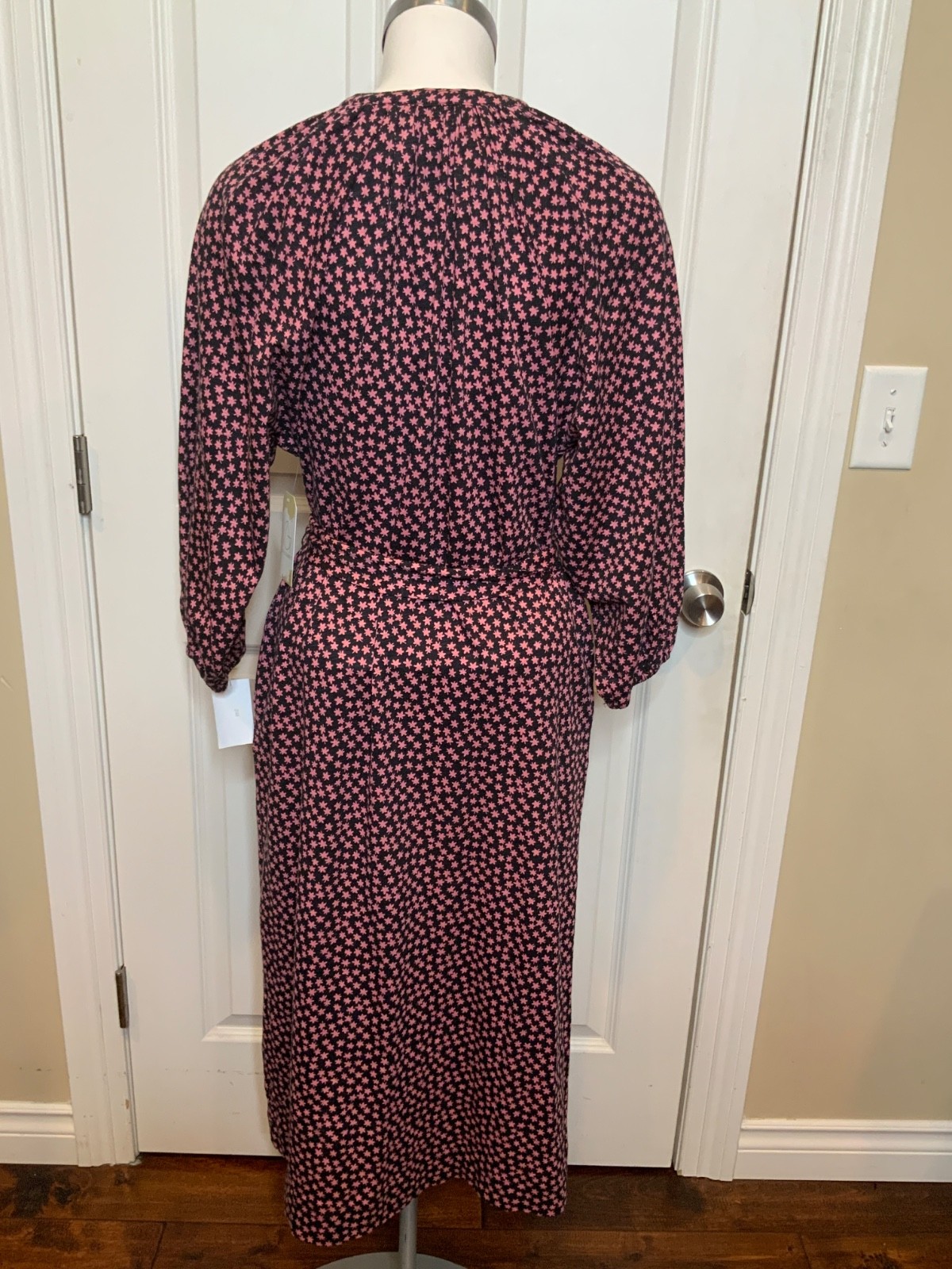 Boden Black & Pink Floral Patterned Midi Dress, Size 6P, NWT! $168.00