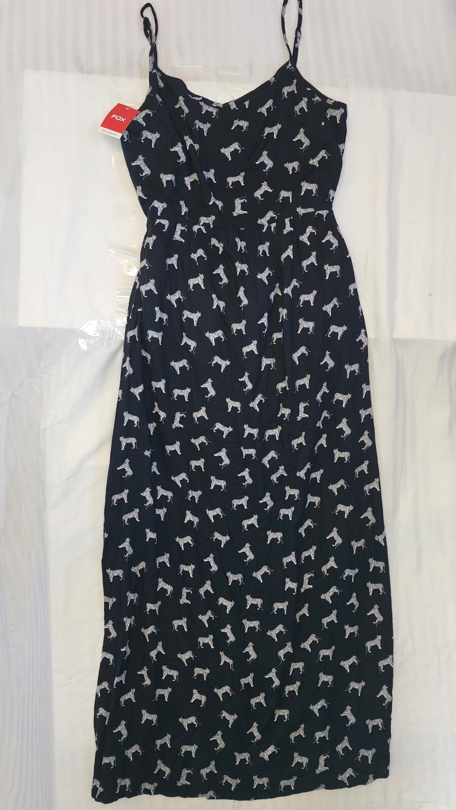 Fox Floor Length Maxi Fress With Tiger Print 47 Inches Long