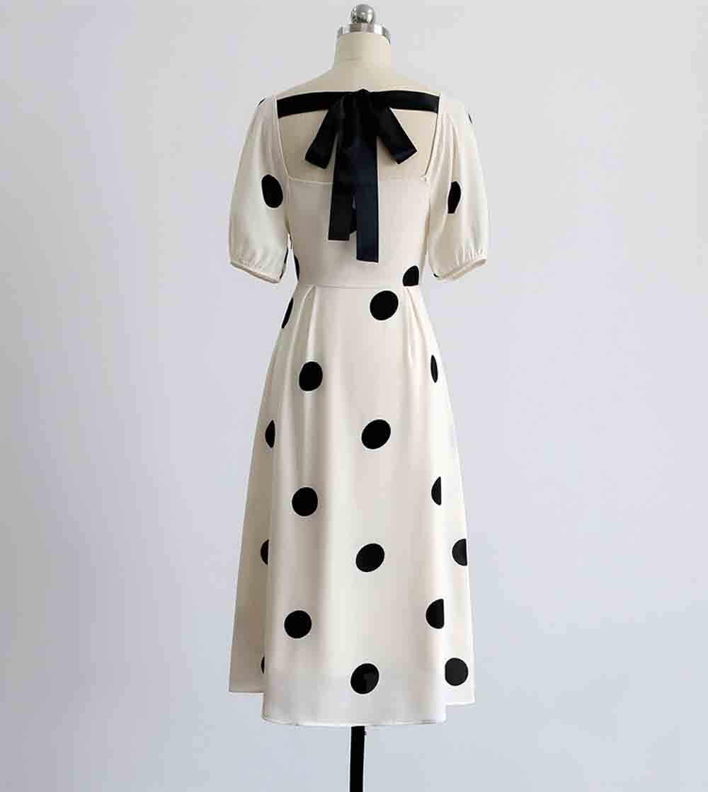 Custom Made to order Vintage Square Neck Tie-Back Cocktail Dress plus1x-10x Y648