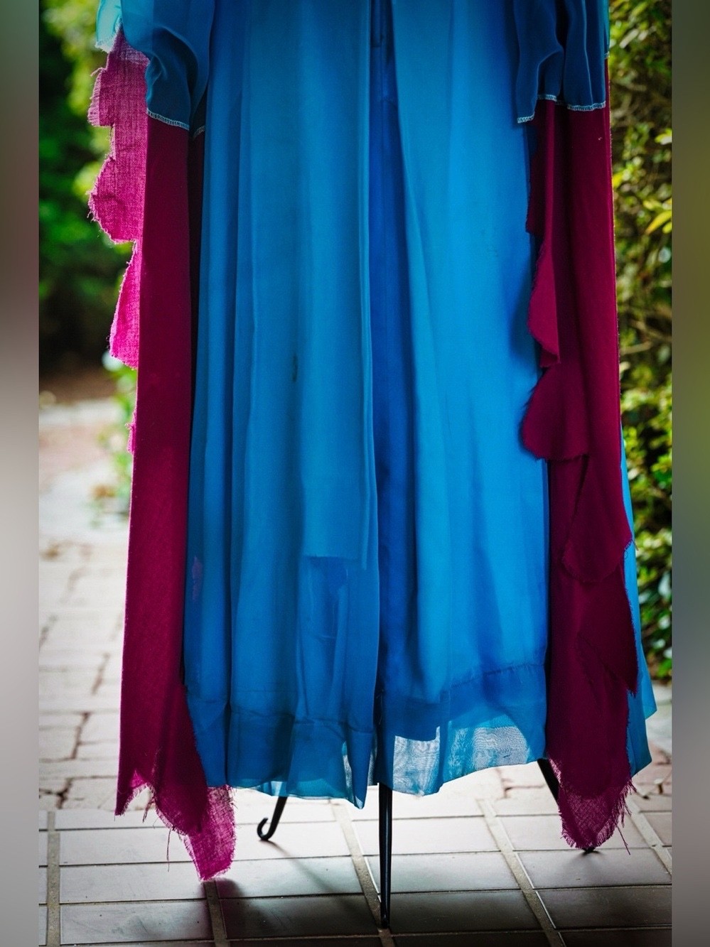 Turquoise Blue Beaded Kaftan Caftan Dress Long Sleeve Formal Boho M/L