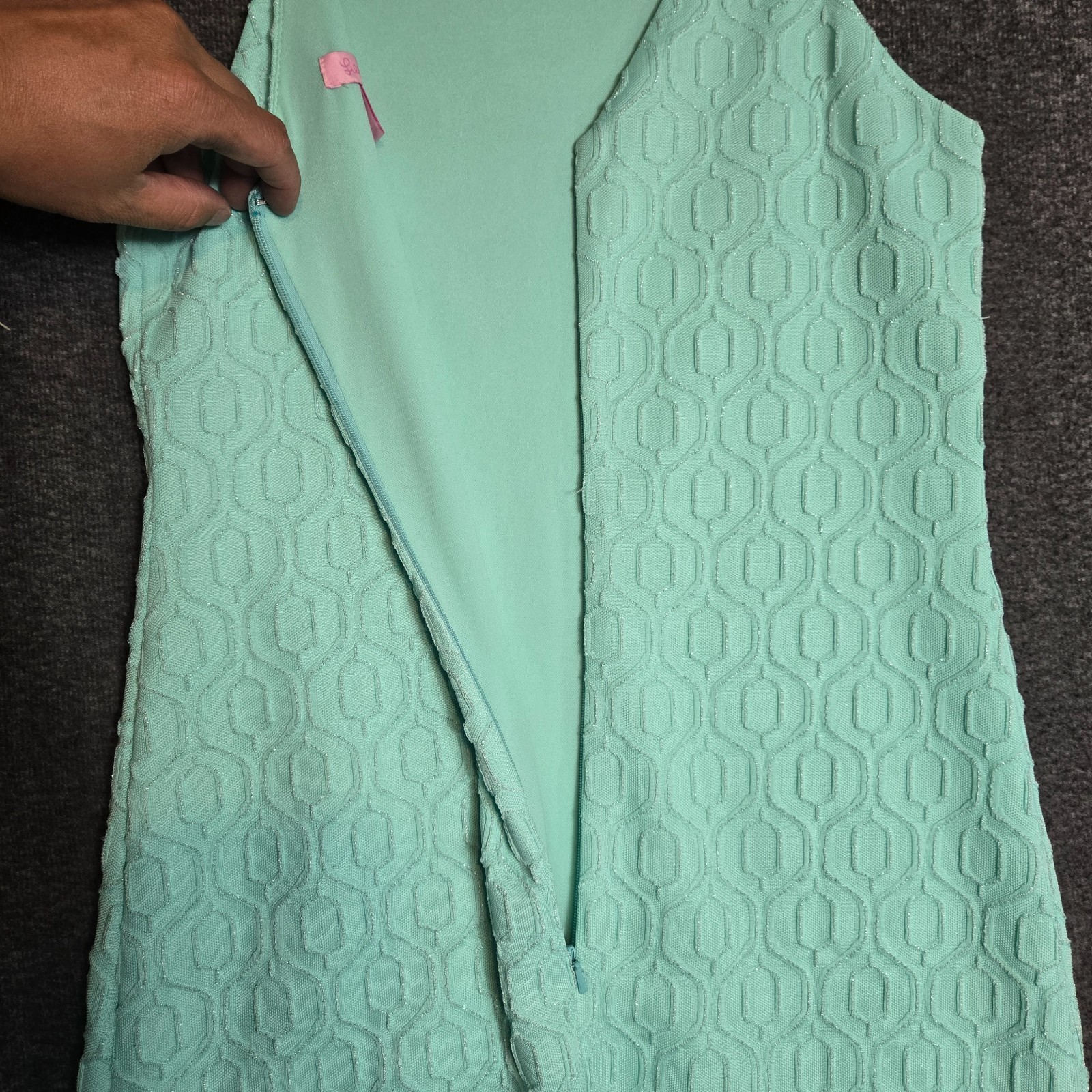 Lilly Pulitzer Mango Shift Dress in Poolside Blue Retro Jacquard Knit Size XS
