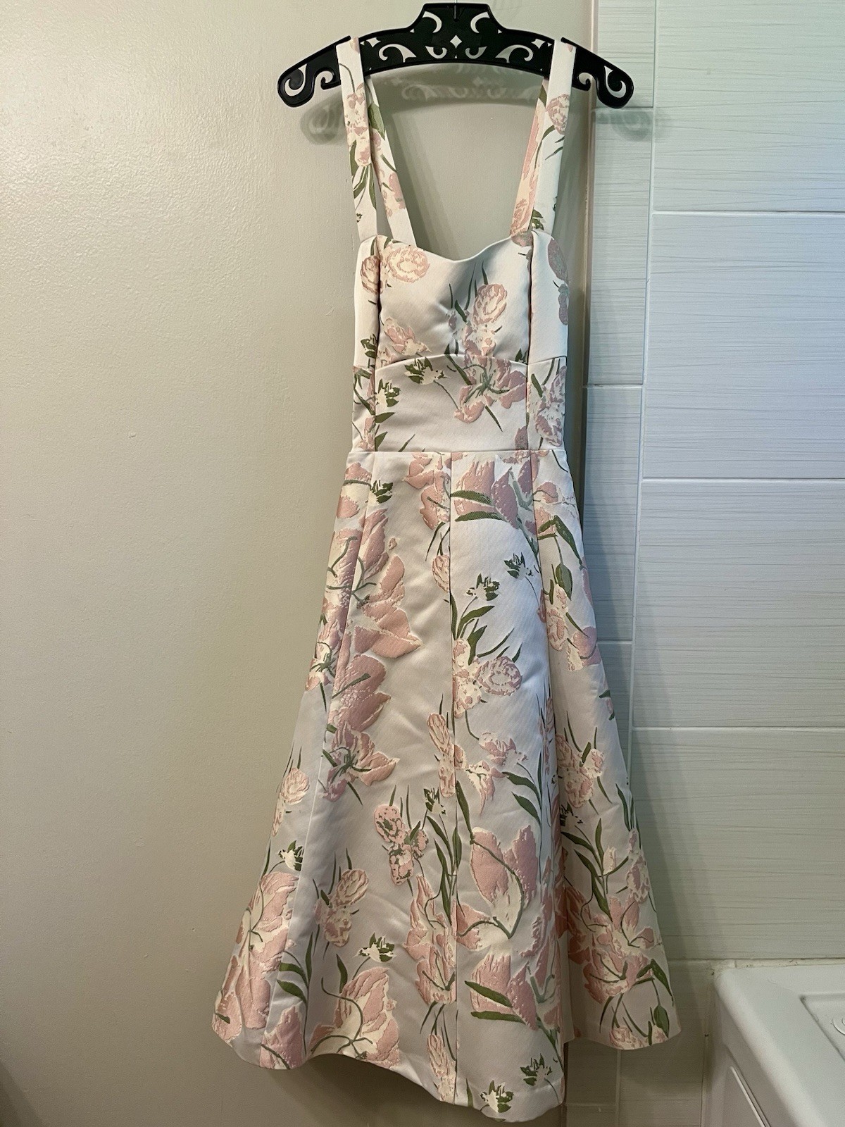 GIANNI BINI Gina Jacquard Floral Print Dress Formal Evening size 4 NWT Pale