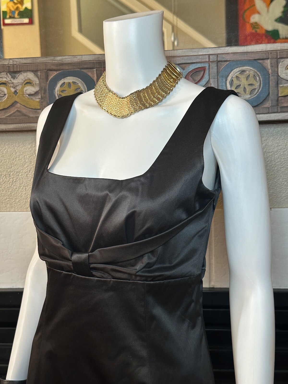 silk assets black cocktail Dress armpit to armpit 16″ Length 41.5″