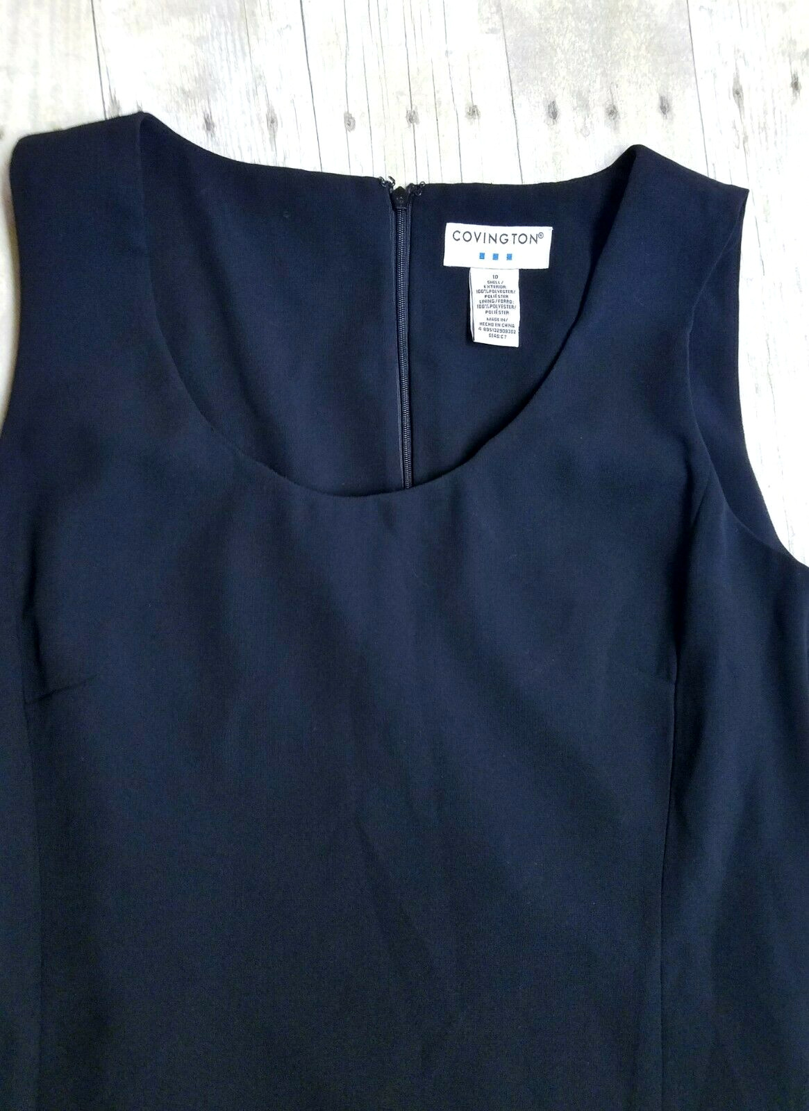 COVINGTON Womans LITTLE BLACK Simple Dress Lightweight LINED Back Zip size 10