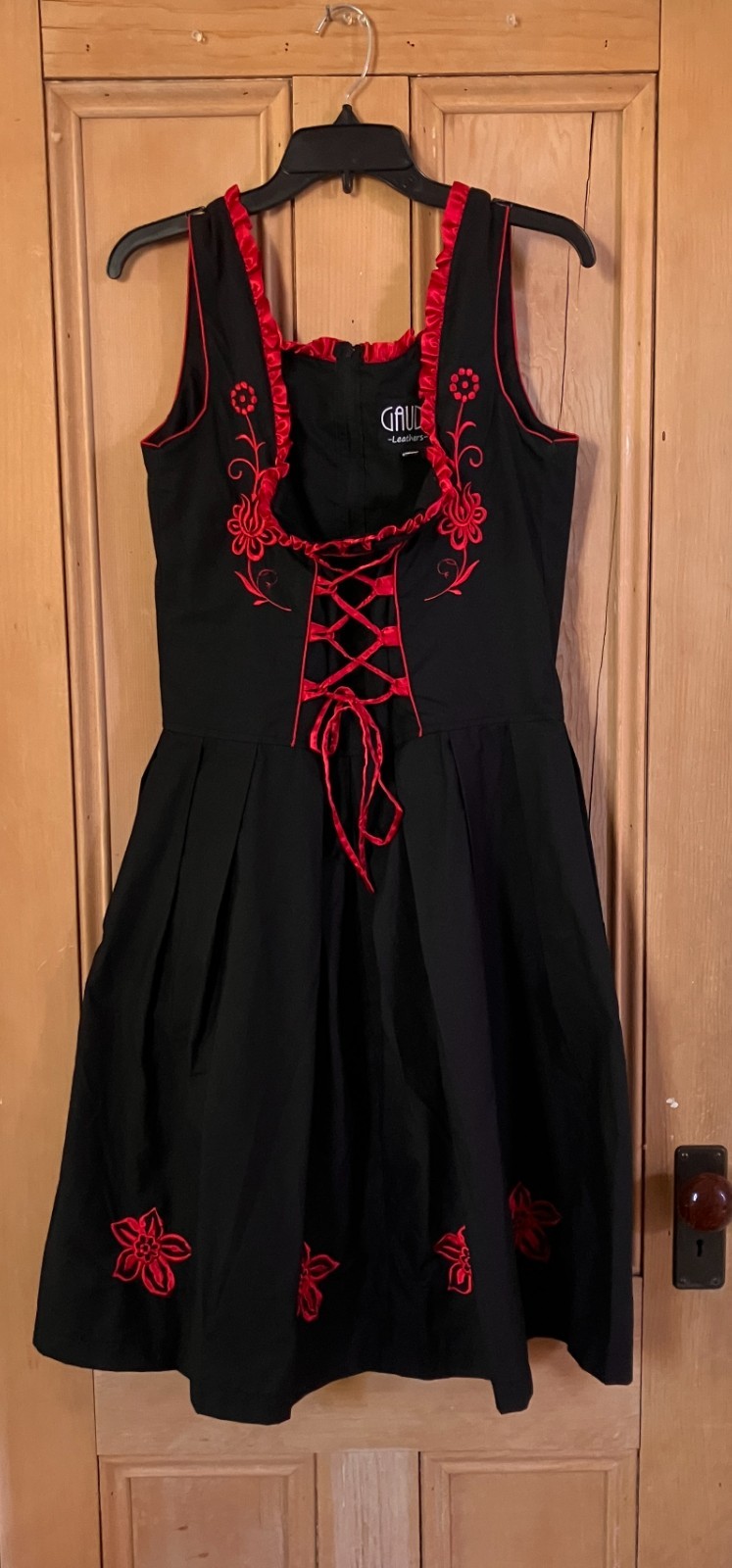 Gaudi Leathers Womens Oktoberfest German Lace Up Dress Size XL (44) Black SP EXC