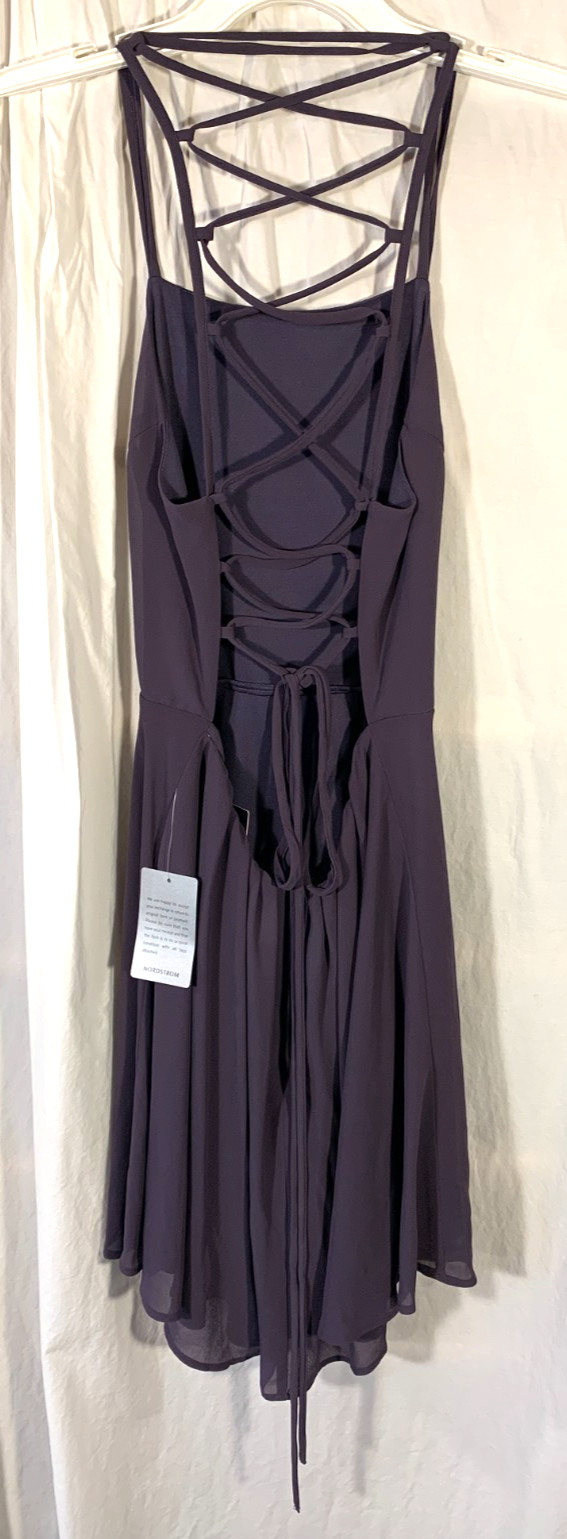 NWT Lulus Good Deeds Lace Up Dress Dusty Purple XL Fairy Coquette Bachelorette