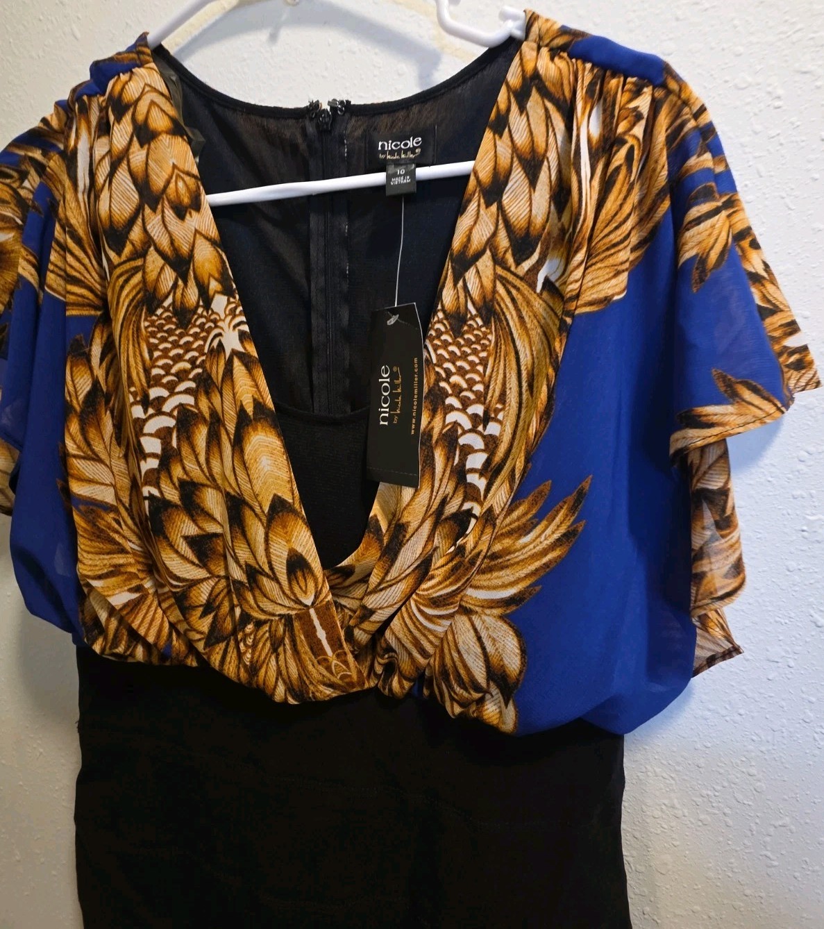 NWT NICOLE by Nicole Miller Dress Size 10, Material-Poly,Rayon,Nylon & Spandex