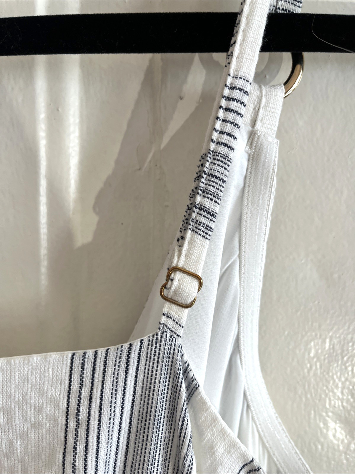 Bishop + Young Maldives Summer Striped Sleeveless Dress White/Blue Size L Beach