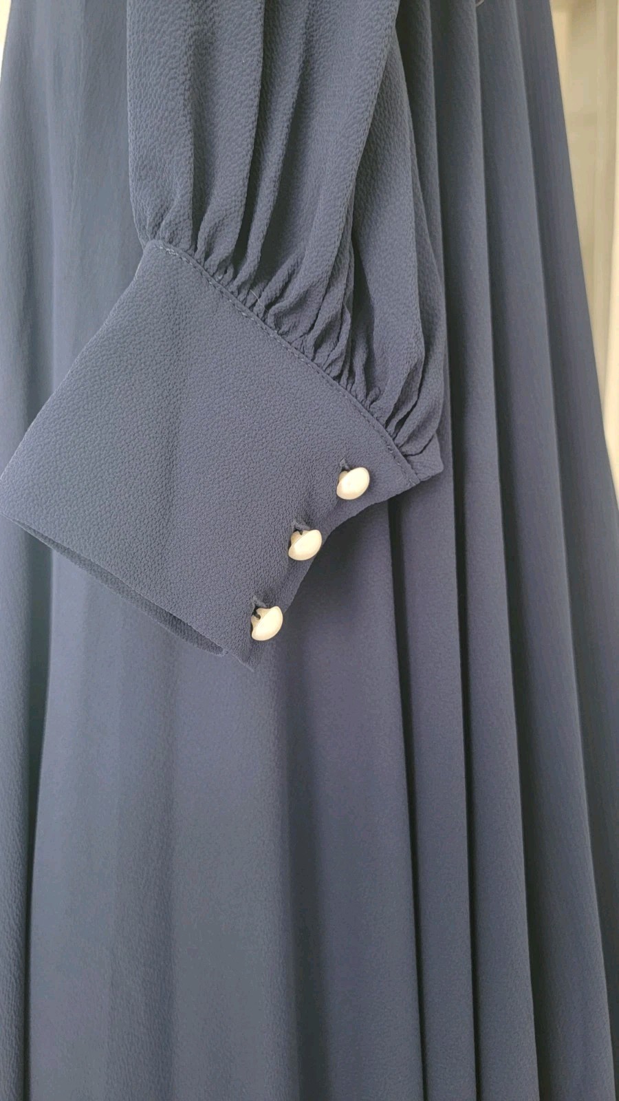 Merritt Los Angeles Navy Blue Wrap Maxi Dress Long Sleeve Tie Waist Women’s M
