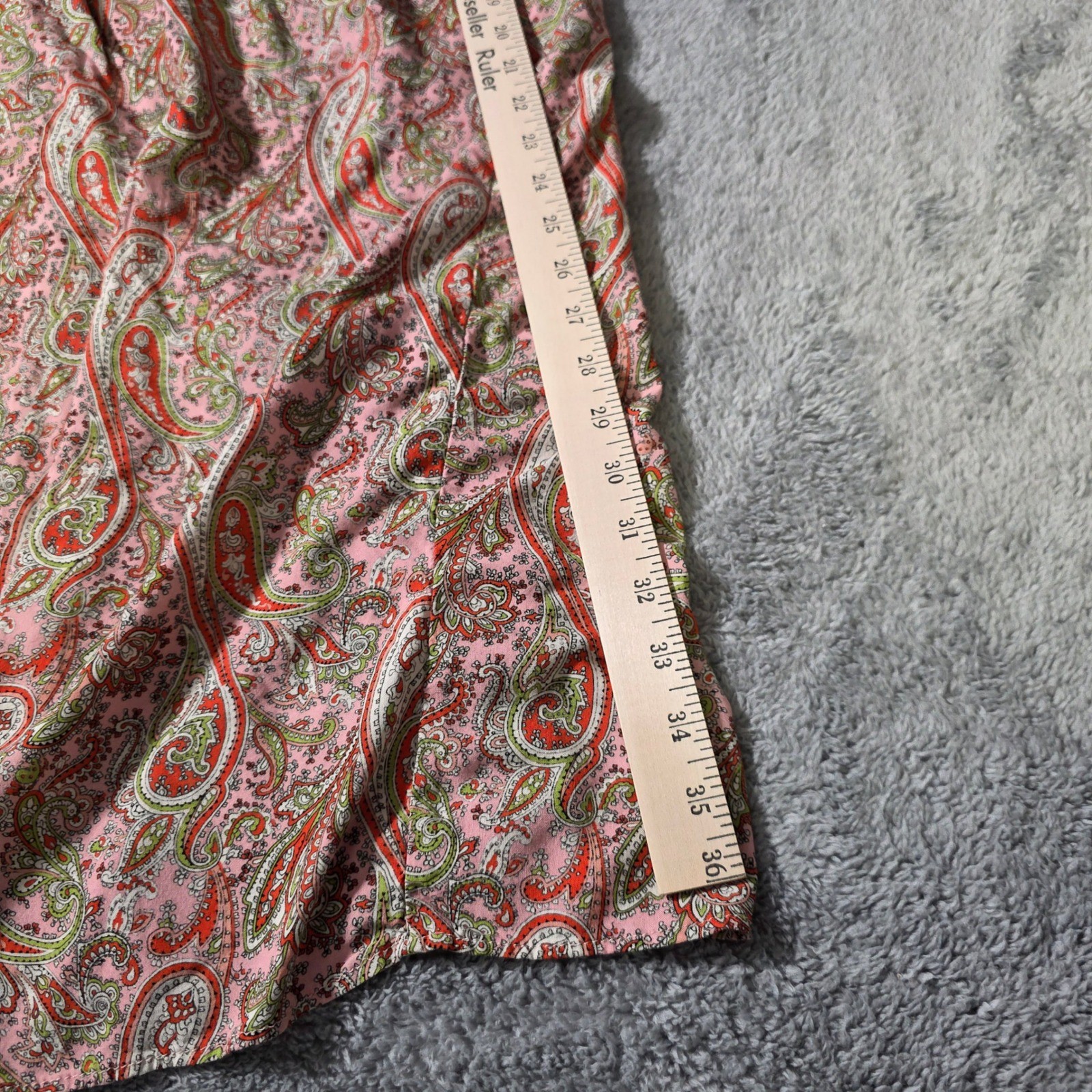 Zara Womens S Pink Paisley Maxi Dress Boho Tie Front Wood Beads 8514/154/330