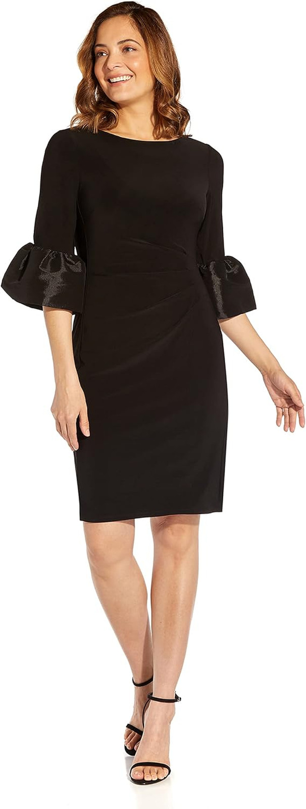 Ruched Bell Sleeve Stretch Jersey Dress for Effortless Style