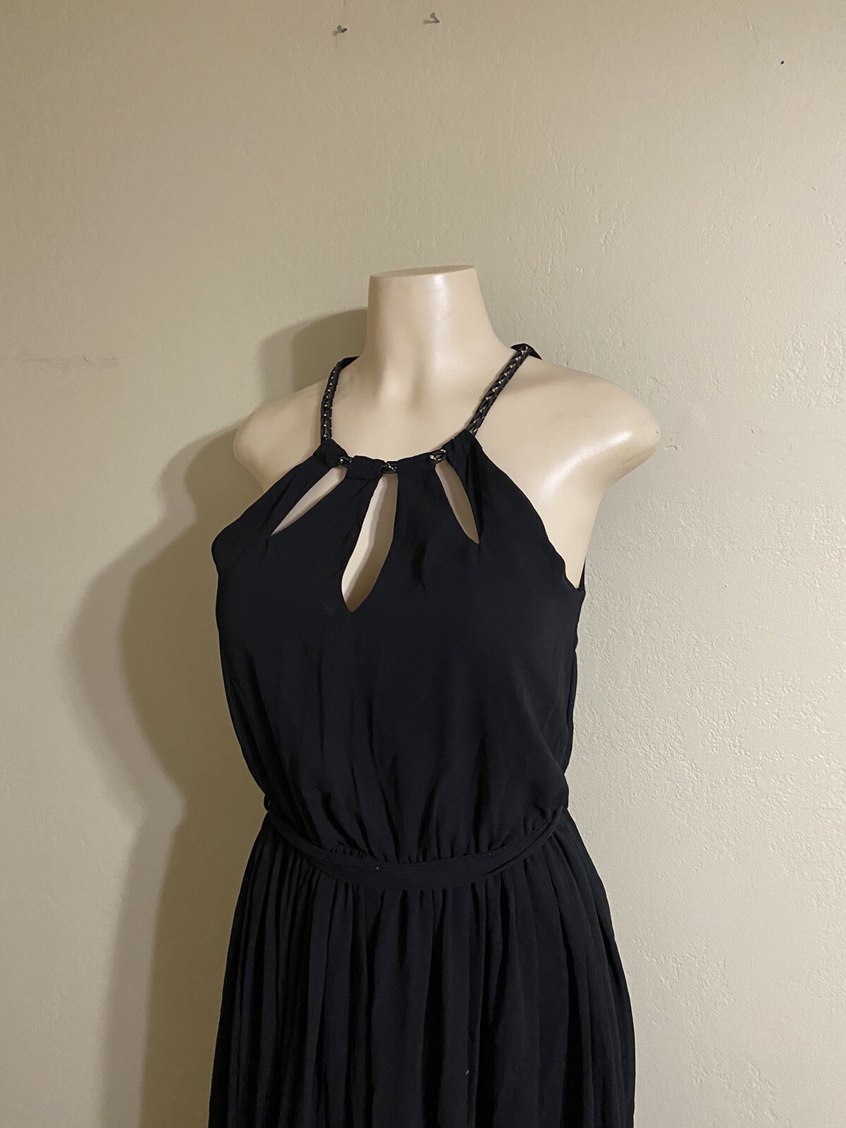 Miss Avenue Size Small Black Sleeveless Open Back Maxi Dress