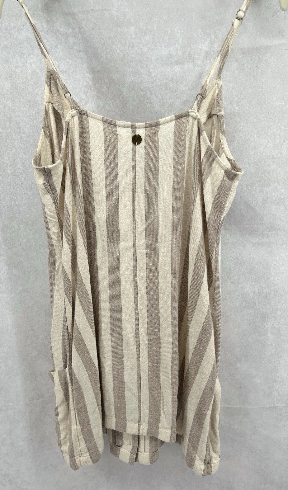 Rip Curl Oversized Resort Beach Mini Dress Sz Med Beige Lightweight Boho Hipster