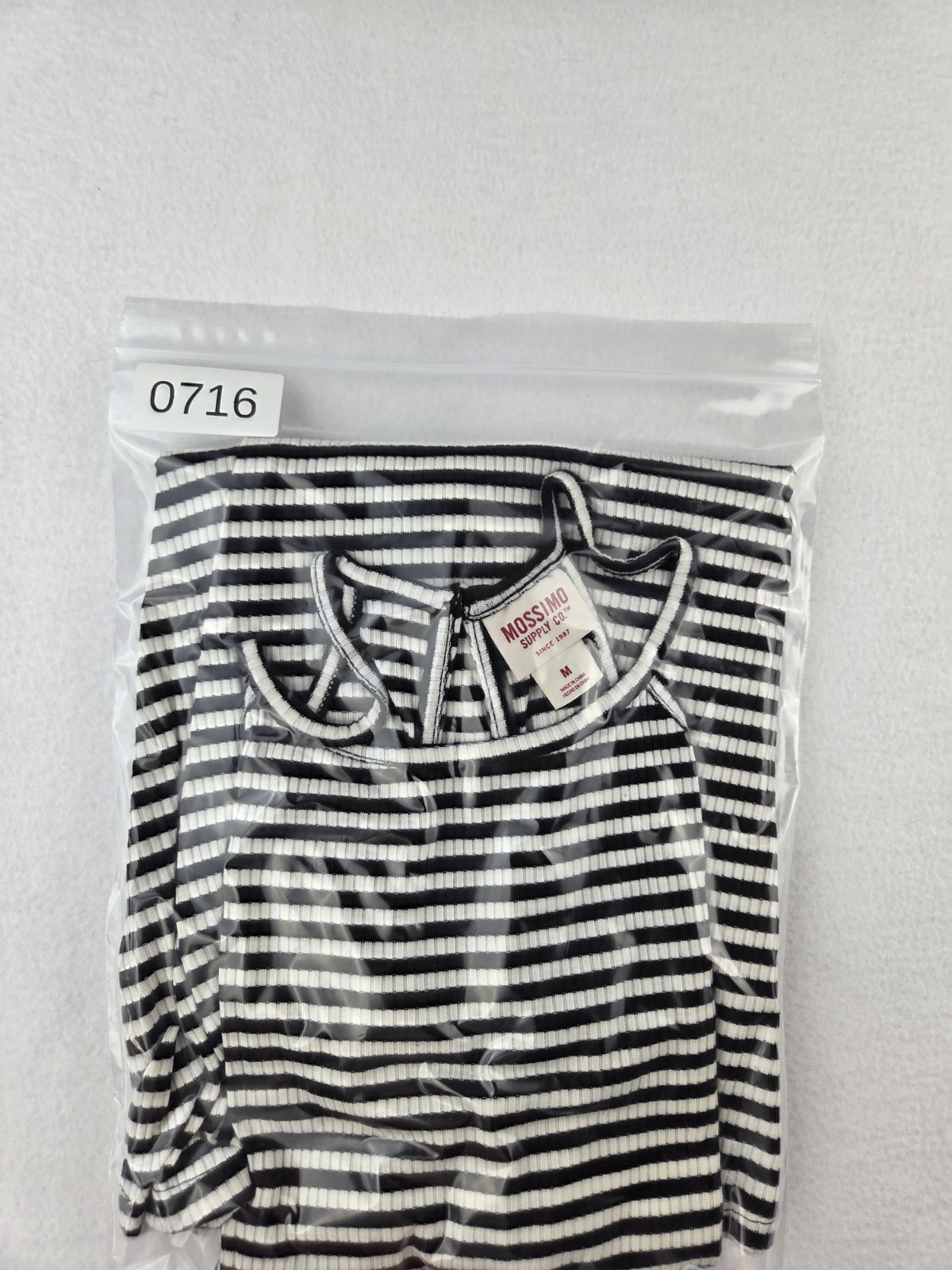 Mossimo Women’s Size Medium Halter Dress Black and White Striped Fit and Flare