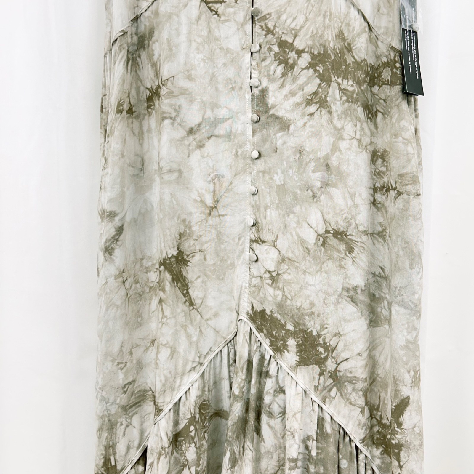 Tribal Brand Sleeveless 3-Tiered Boho Maxi Dress “Fern” Tie Dye XS