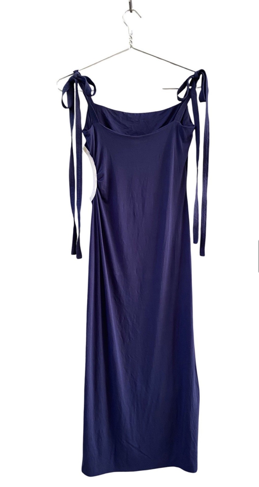 Johanna Ortiz Navy Jersey Midi Dress | Tie Shoulder || XS/2 | Press Sample