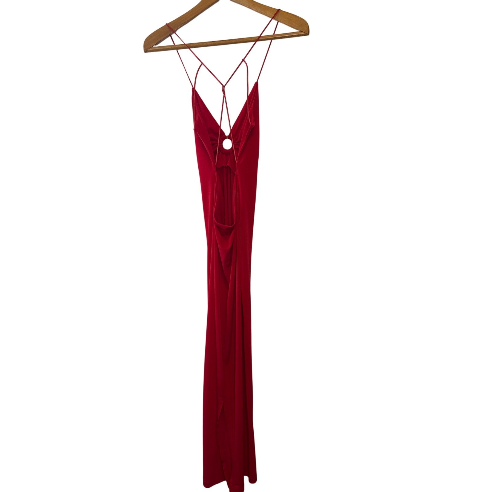 Musier Paris Iraklia Red Strappy Backless Midi Dress Size 6 / FR 38