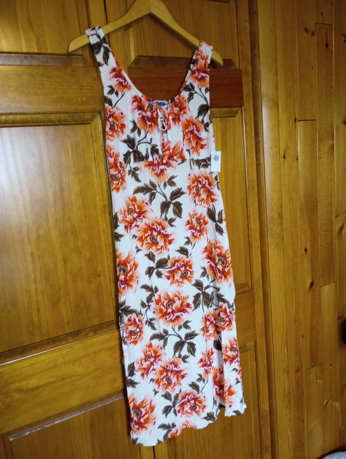NWT Old Navy Small Sleeveless Scoop Neck Floral Milkmaid Maxi Dress Rayon New