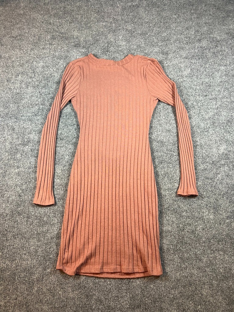 Ribbed Open Strapped Back Body Contour Dress M Made in USA
