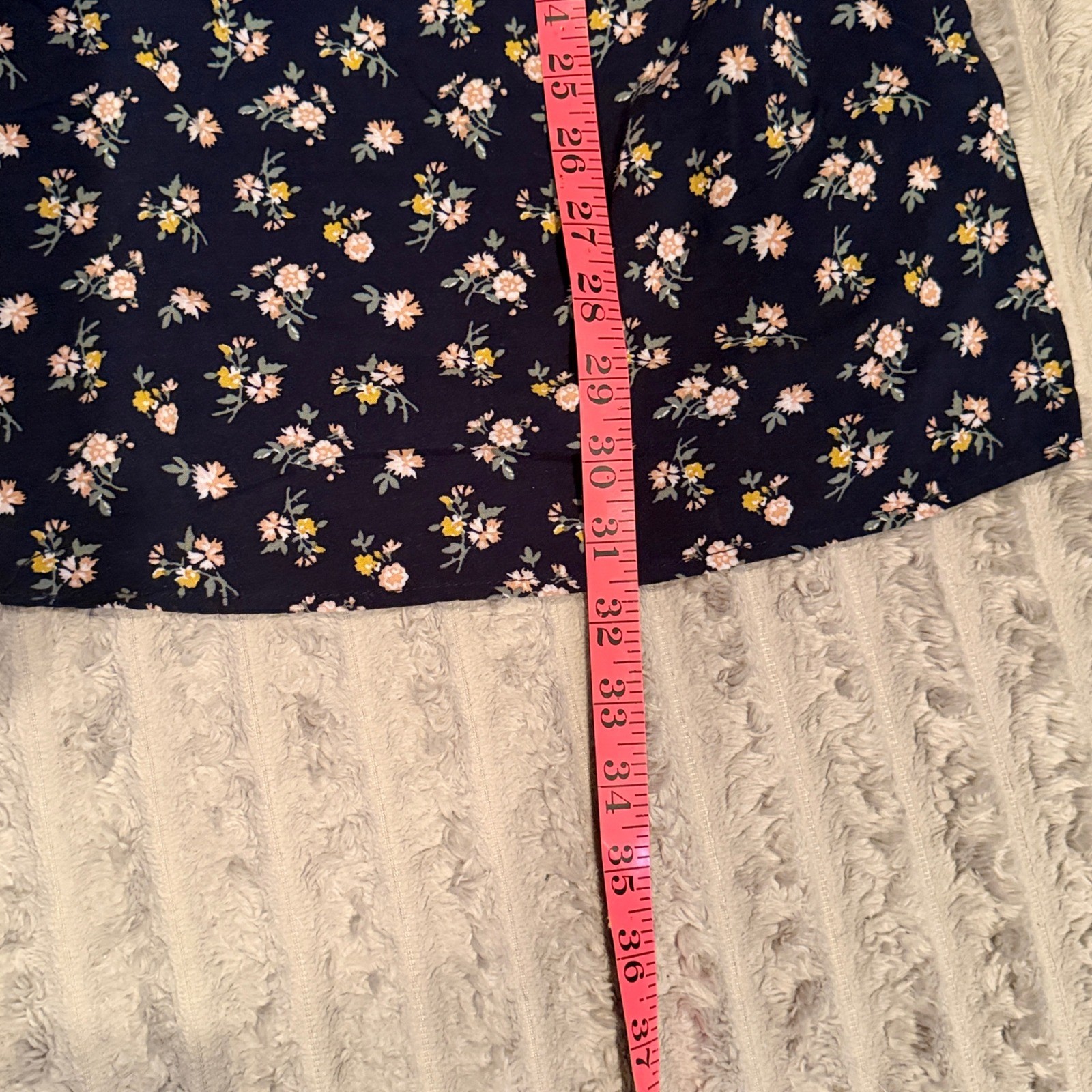 Hollister Navy Floral Smocked Back Puff Sleeve Mini Dress Women M Cottagecore