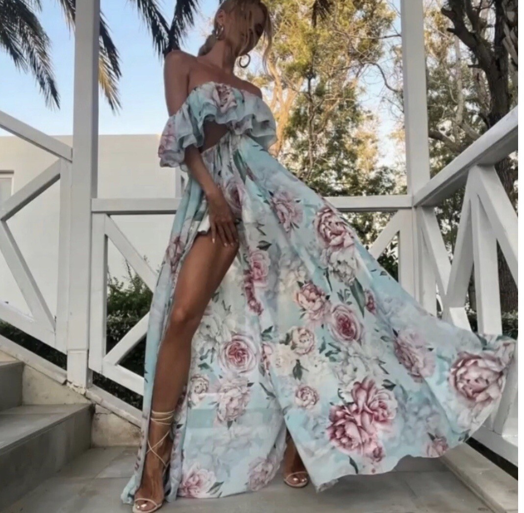 Floral Summer Long Dress One Size