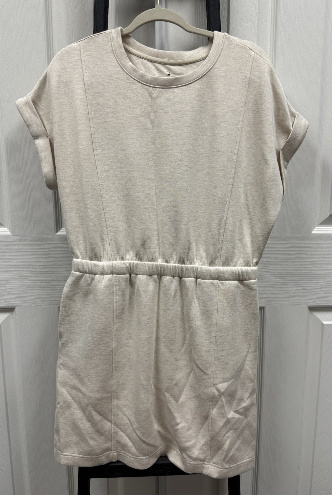 Lou & Grey Heathered Scubasoft Mini Pocket Dress Sz Large Athleisure Travel