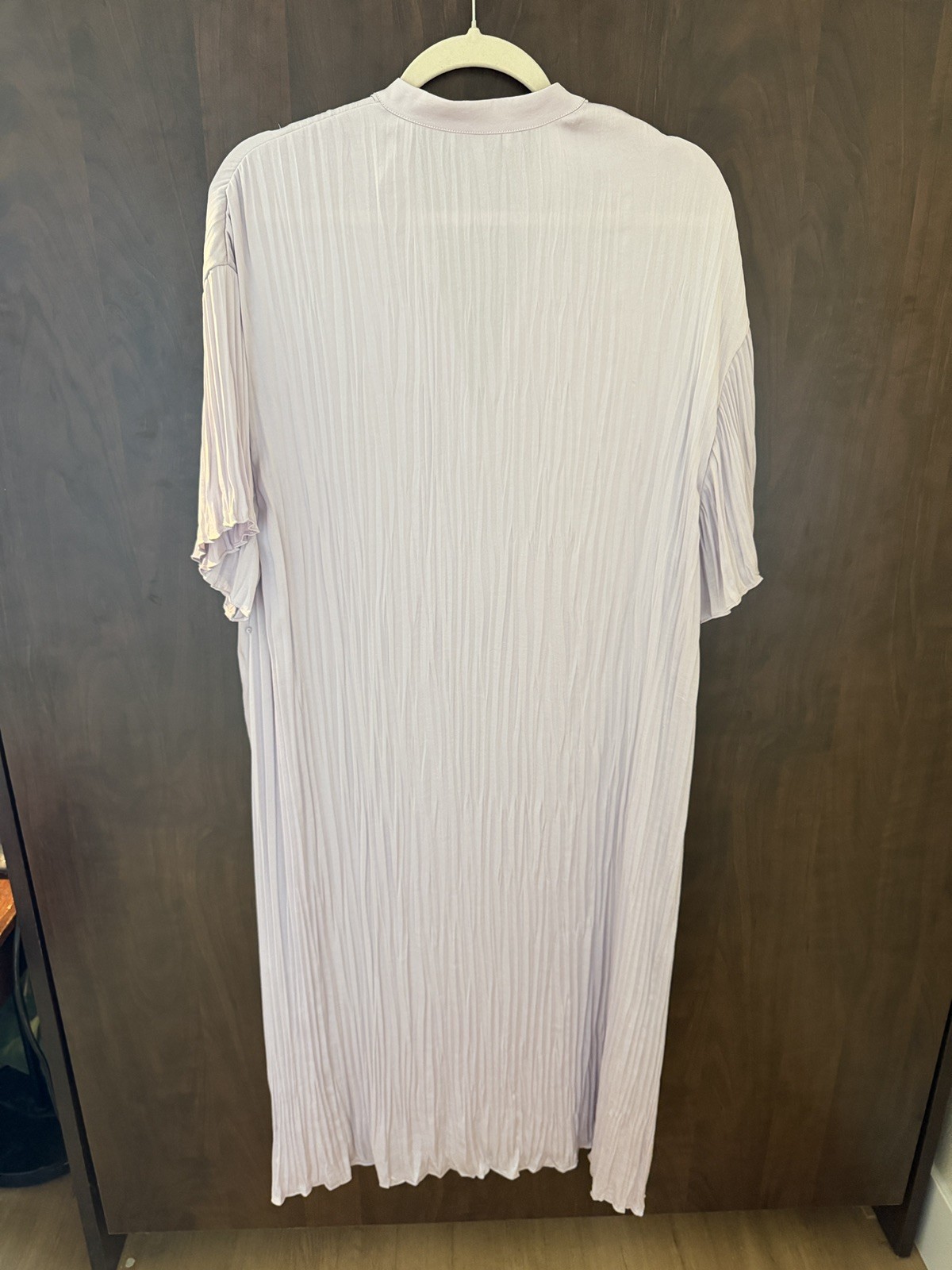 Vince Women’s Violet Lilac Flared Sleeve V-Neck Relaxed Fit Midi Dress
