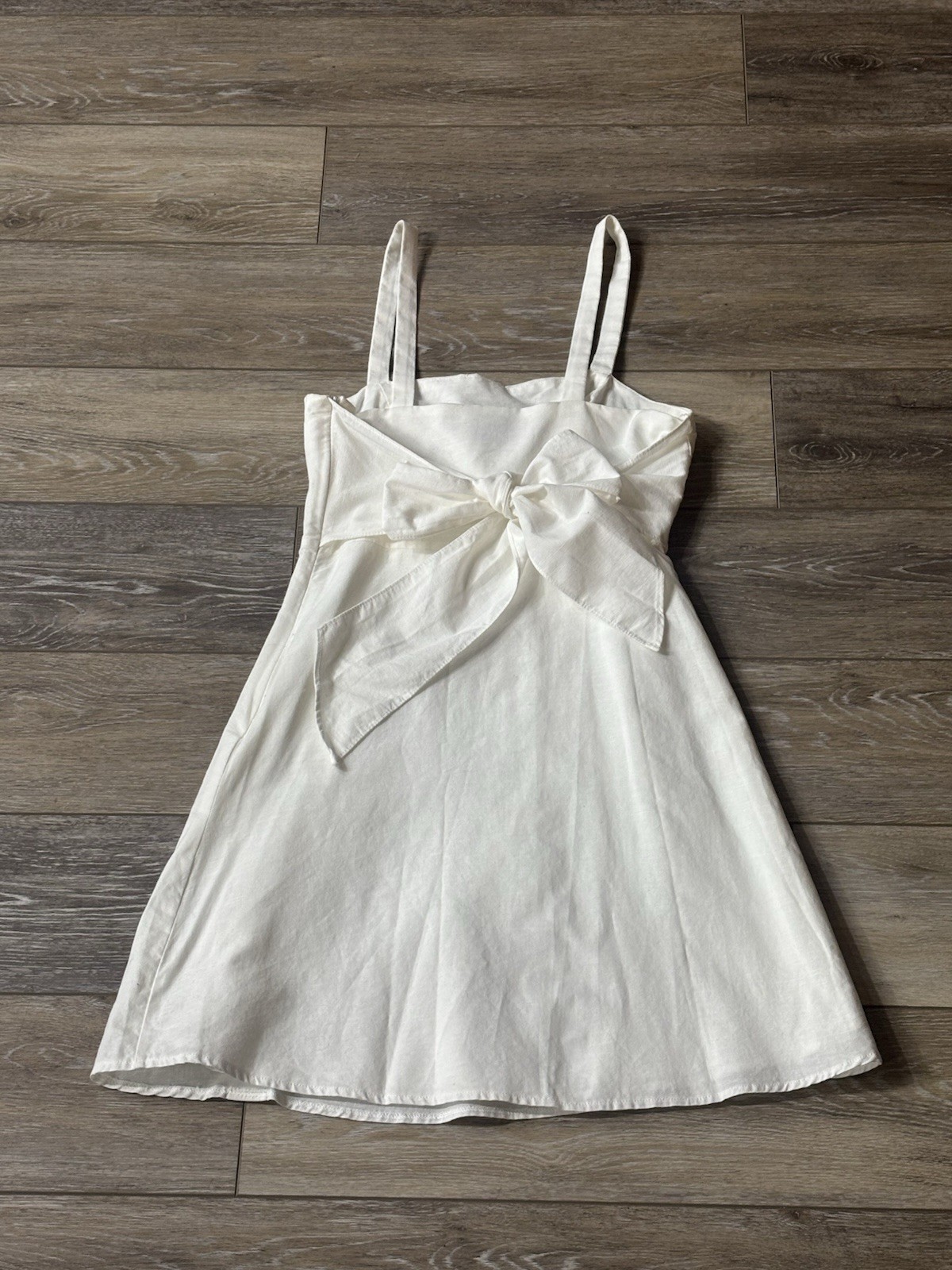 Lulus Louetta Button Mini Dress Sz S Bow Summer Easter Spring Cottage Coastal