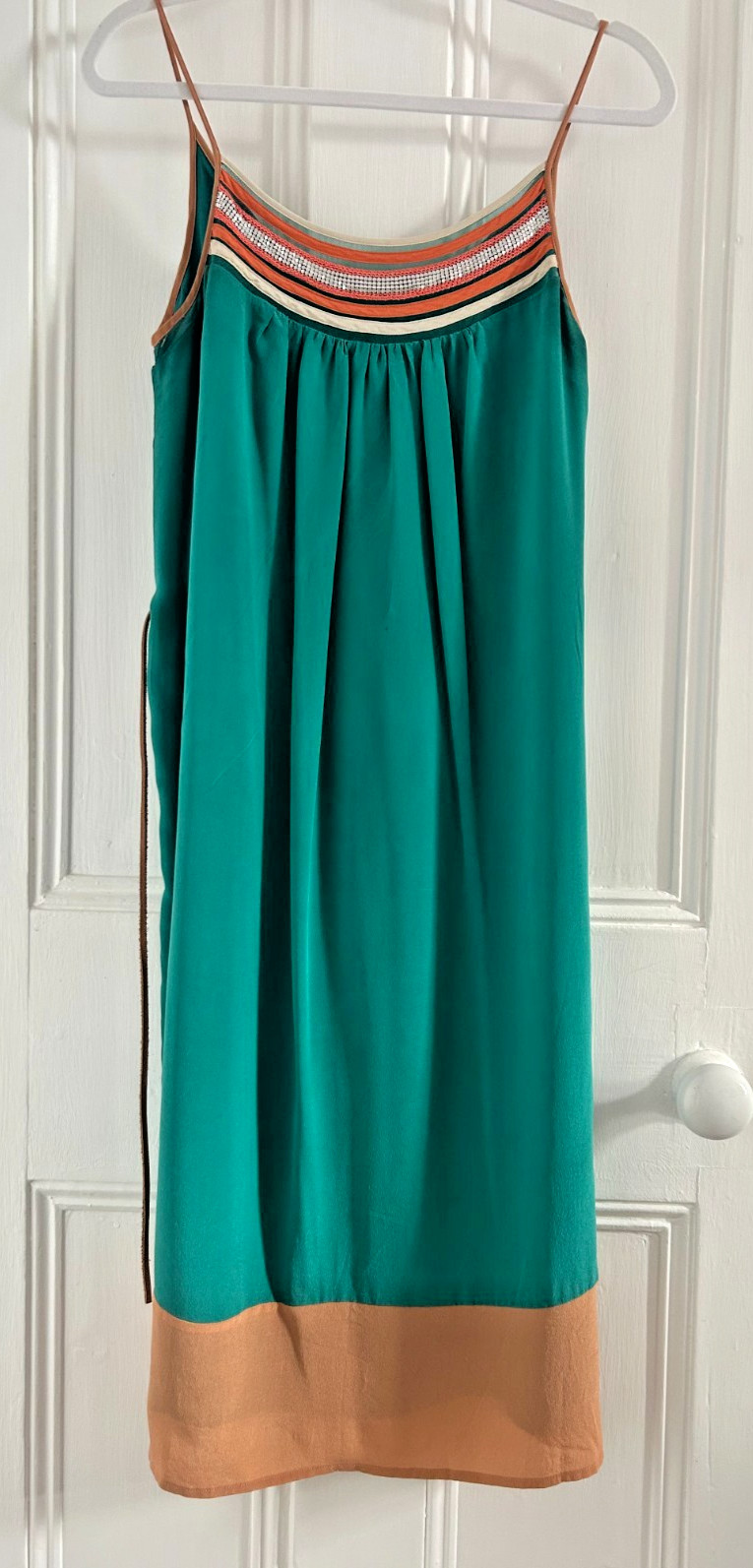 Vintage 2012 French Connection Women’s Chain Gang Strappy Flared Dress 100% Silk