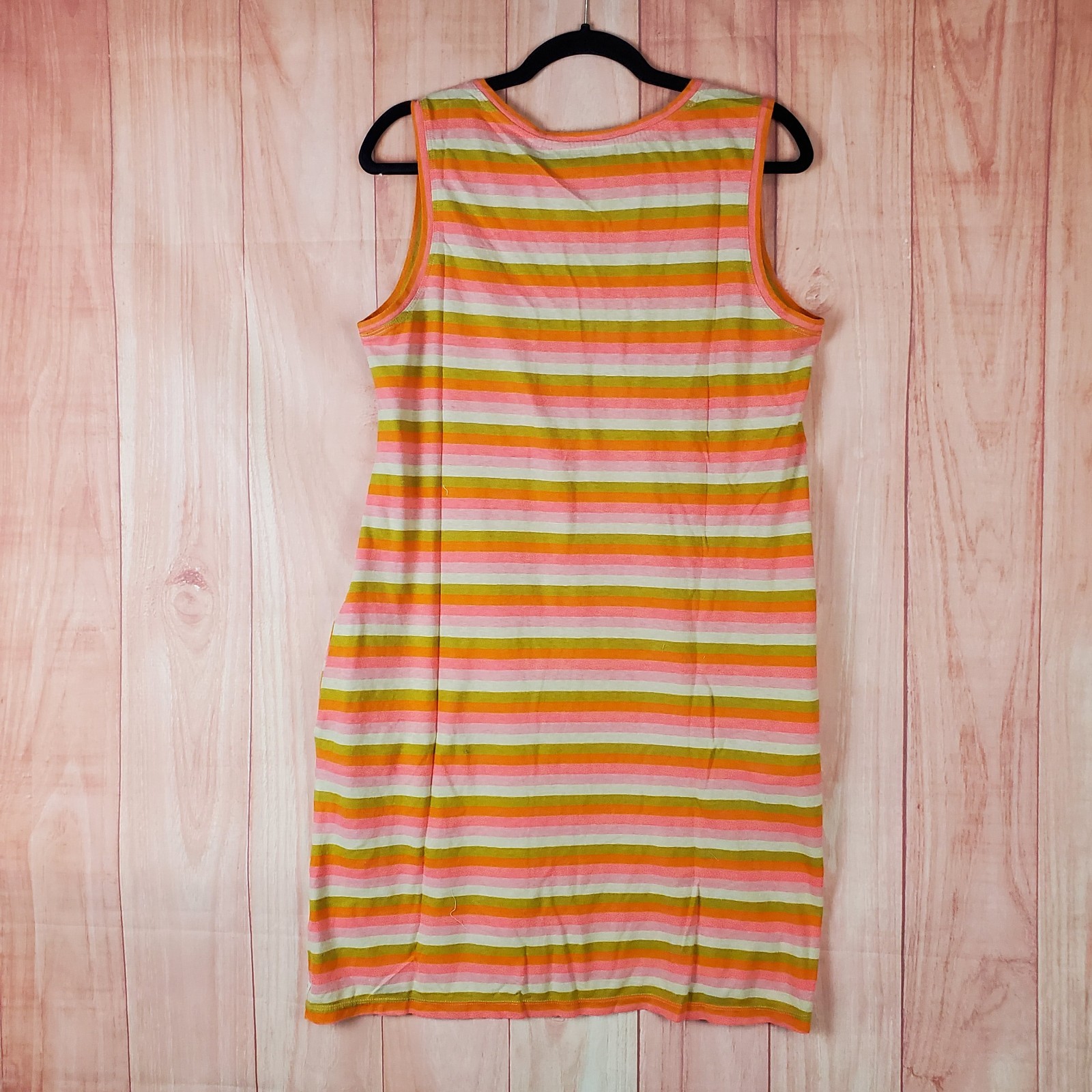 Toad & Co Grom Tank Dress Womens Medium Multicolor Hemp Striped Pockets V Neck