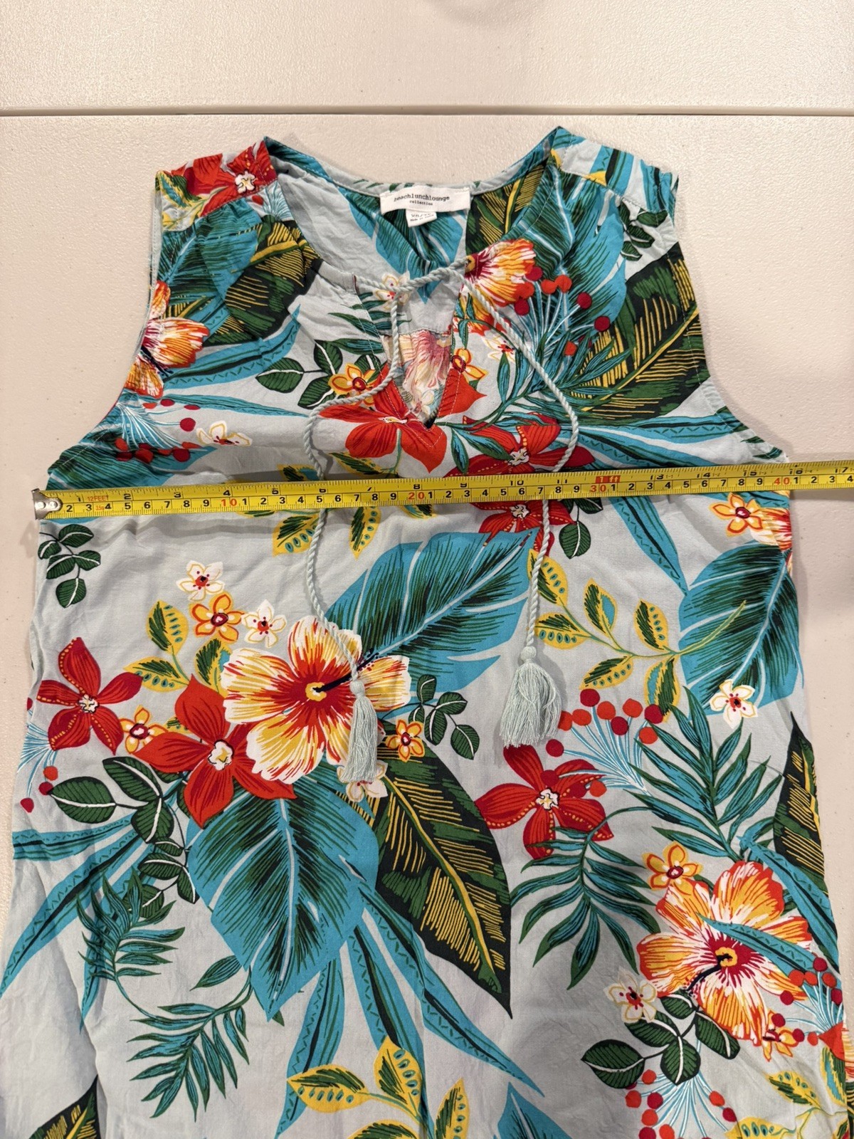 Hawaiian Print Luau Summer Shift Dress Size XS Beach Lunch Lounge
