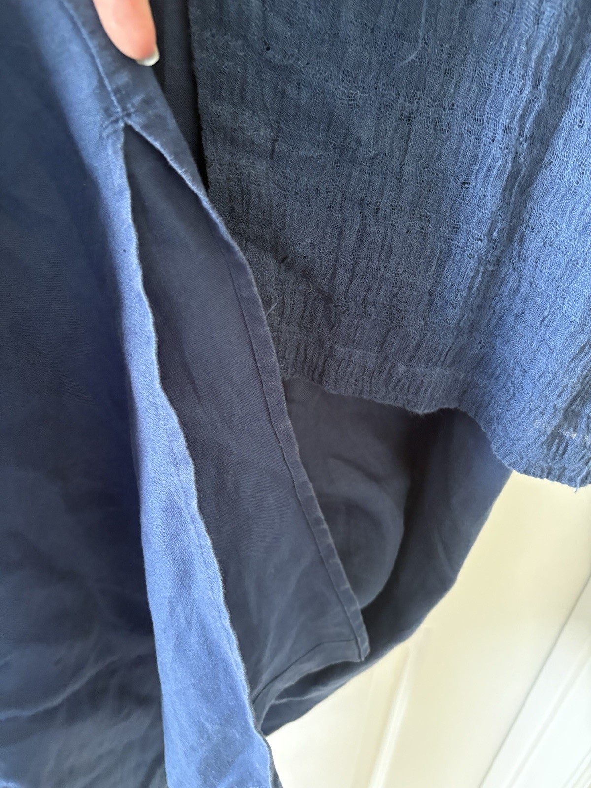 J. Jill Love Linen Layered Shift Dress XL Blue Sleeveless Textured Lagenlook