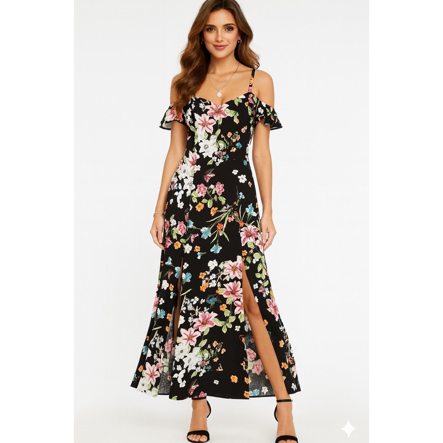 Love Fire Maxi Dress Womens S Floral Fairy Grunge Whimsical Babydoll Coquette