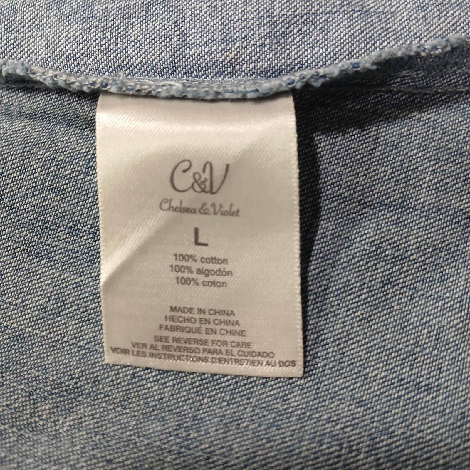 Chelsea & Violet Chambray Blue Sleeveless Pullover Summer Denim Dress Size L