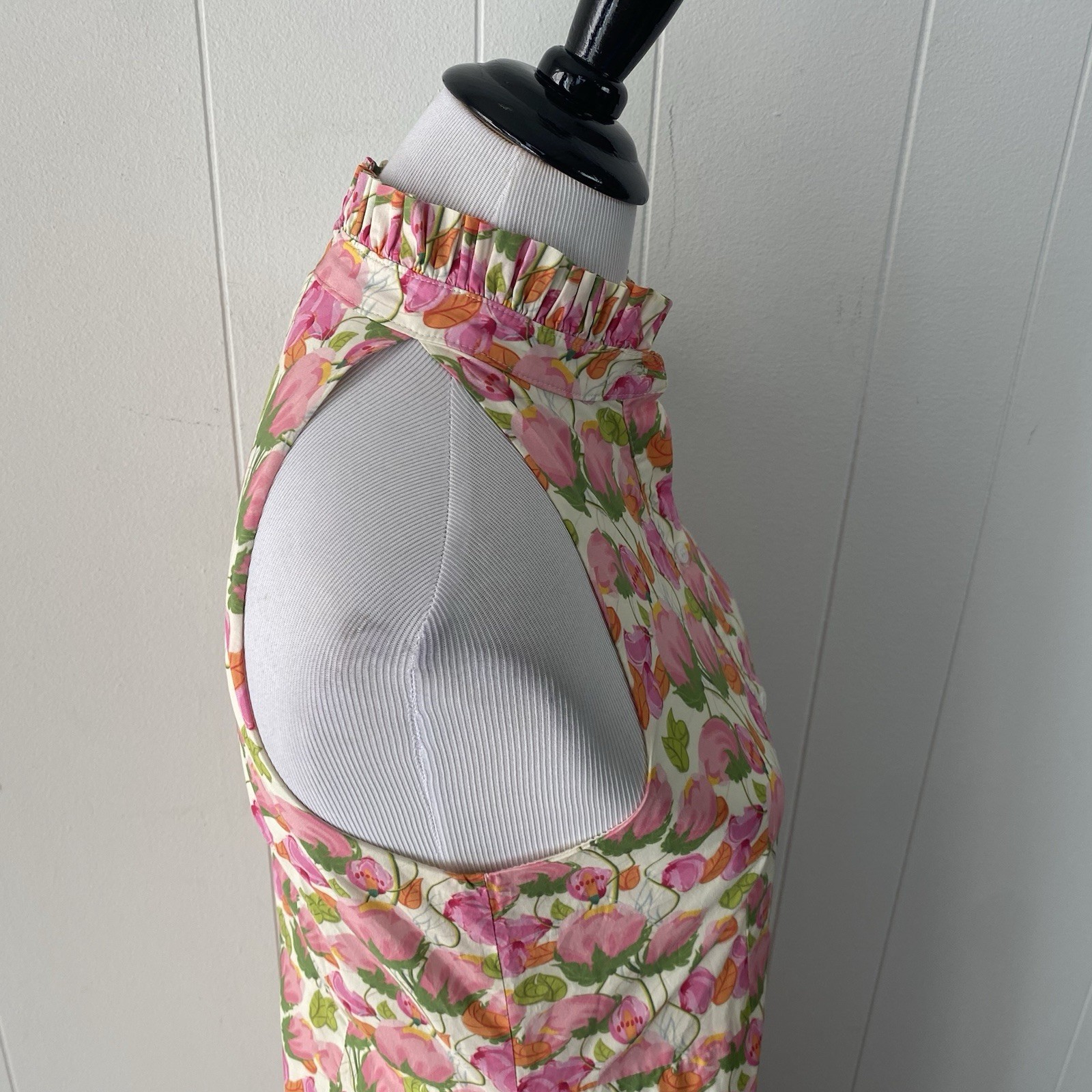 Hyacinth House Tukernuck Pink Tulip Floral Tess Maxi Dress Size XXS High Neck