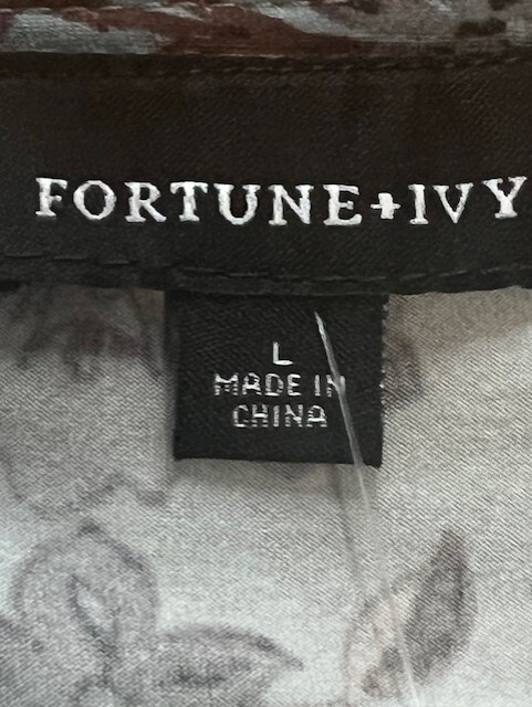 Fortune & Ivy Stitch Fix NWT Womens Size Large Dress Teal Lavender Faux Wrap