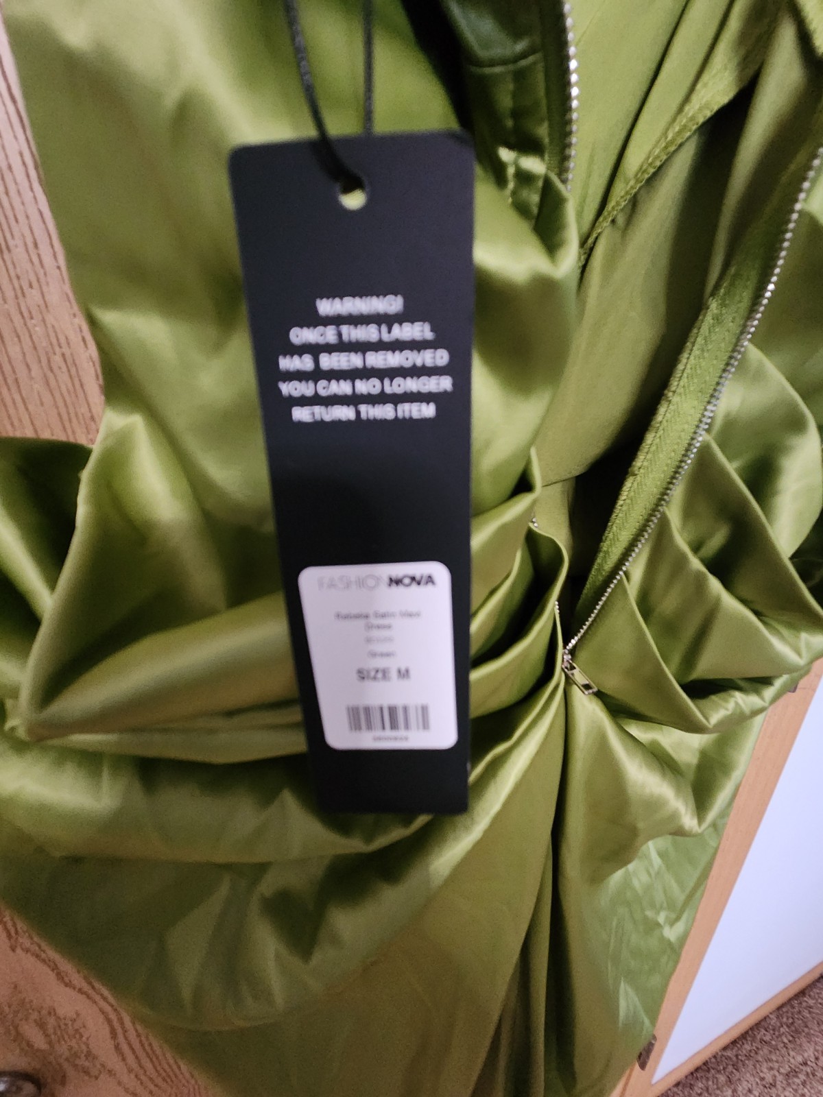 FASHIO NOVA Green Satin Ruched Sweetheart Spaghetti Strap Maxi Dress Size M