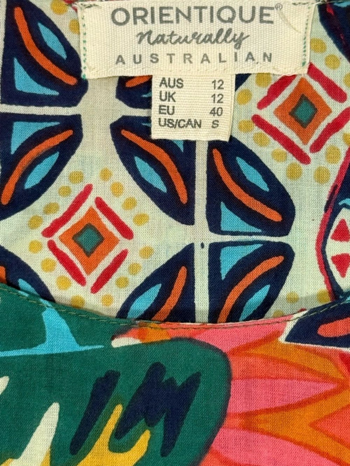 Orientique Naturally Australian Reversible Dress Small Tropical Cotton Vacation