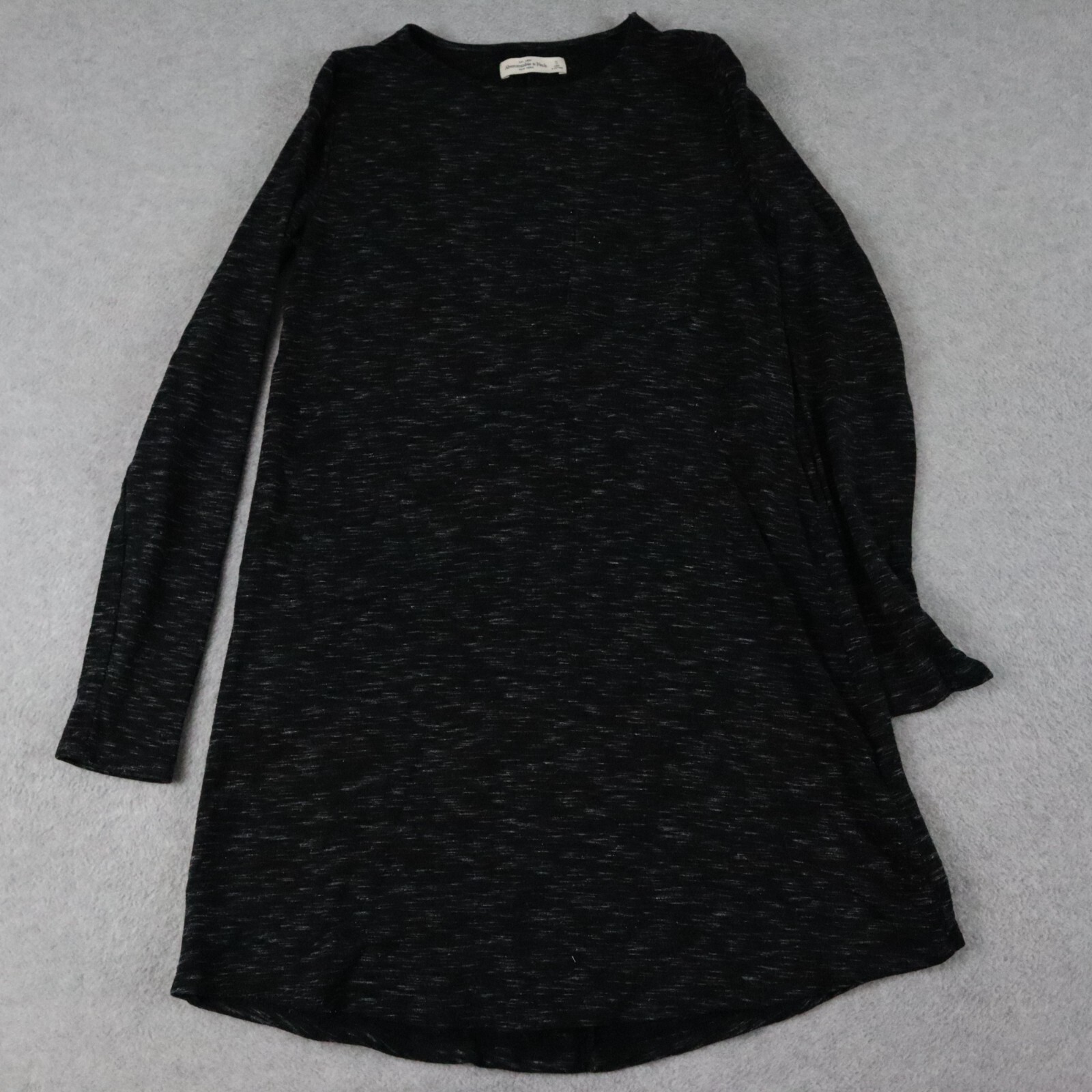 Abercrombie & Fitch T-Shirt Dress Womens Small Black Knit Long Sleeve