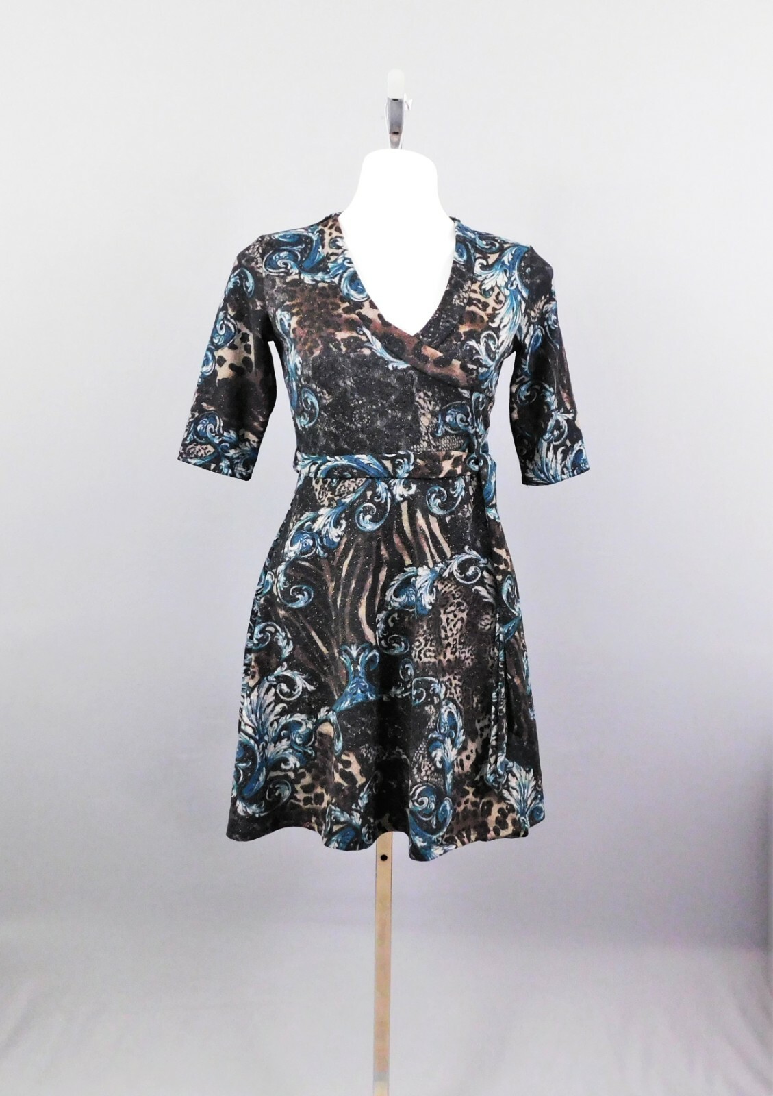 Snap Women’s Dress w/Belt, Size S, Multicolor, 95% Polyester, 5% Spandex