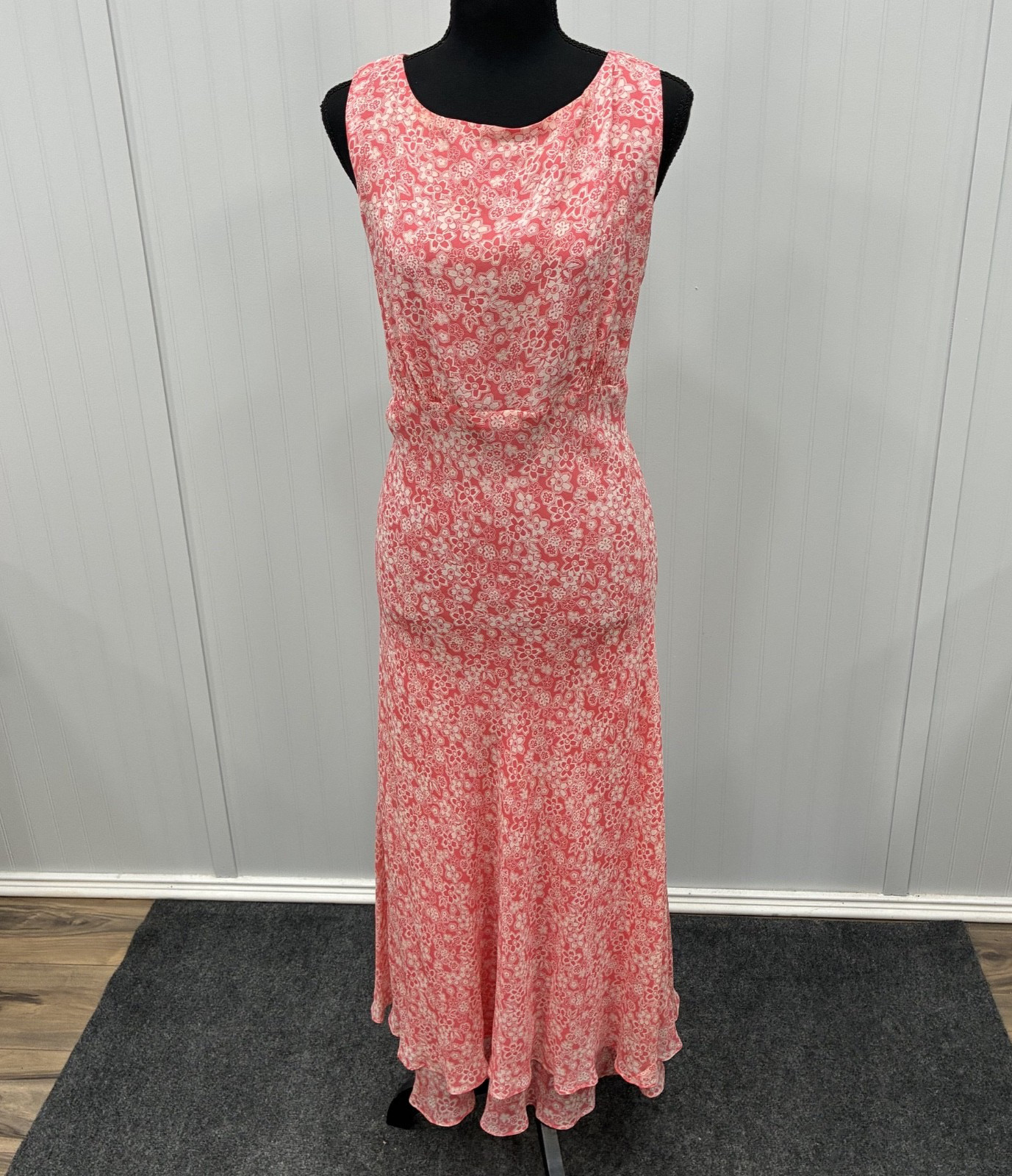 NWT Coldwater Creek Womens Sz 14 Pink Sleeveless Silk Maxi Dress Luxury SRP $129