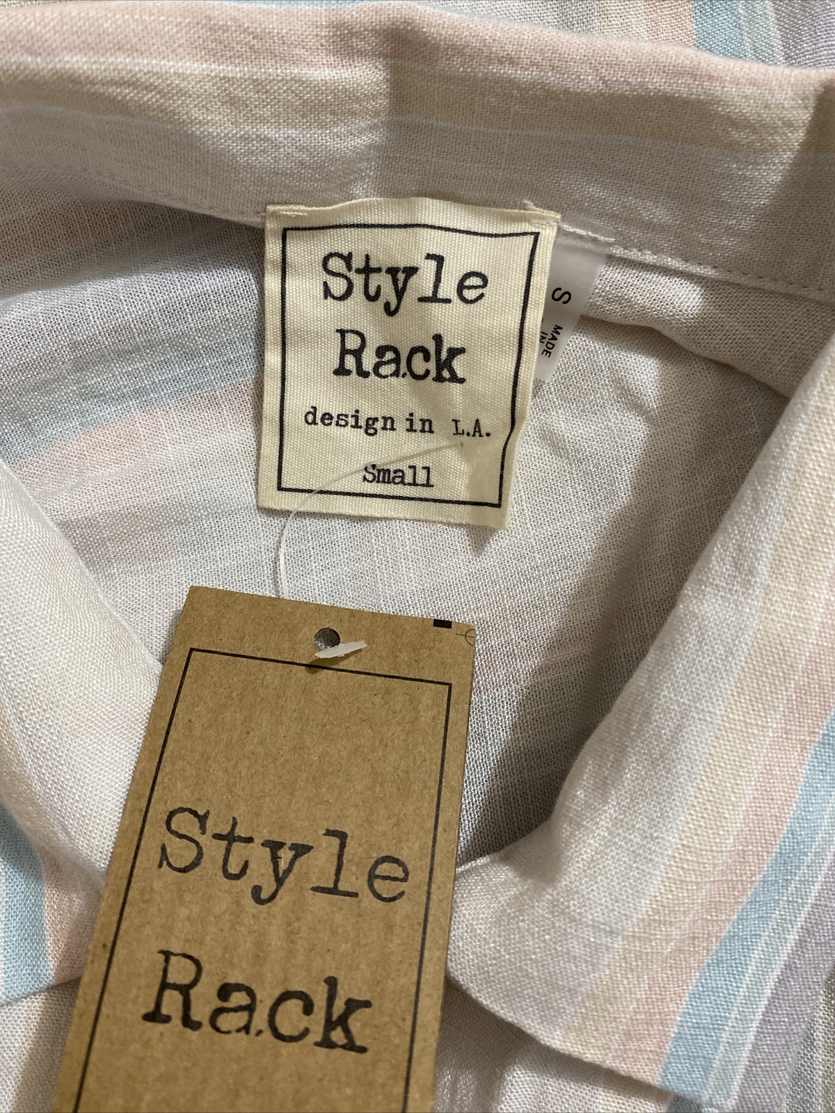 STYLE RACK Button Down Shirt Dress Multicolor Size S 100% Rayon Women’s NEW!