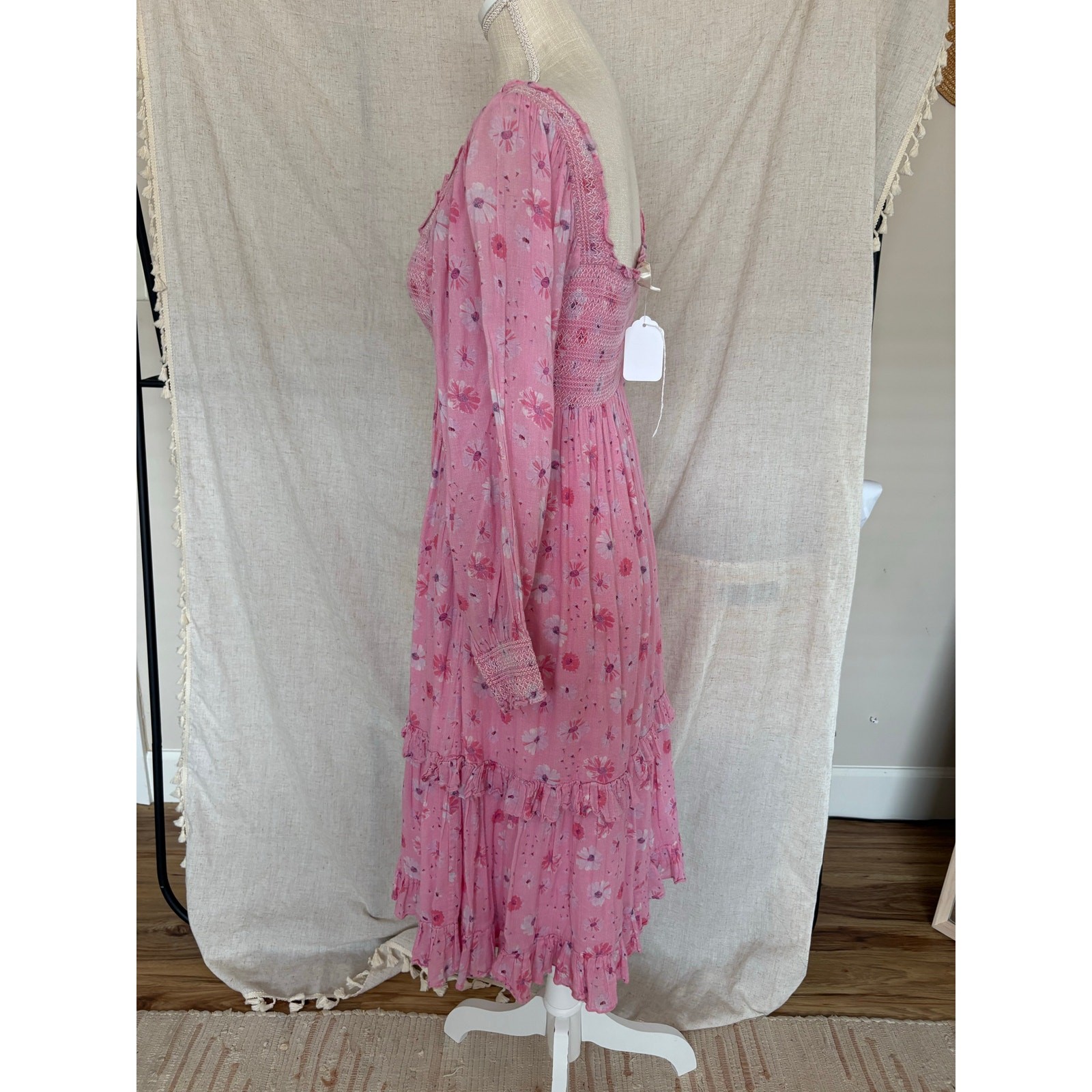 LoveShackFancy Miri Pink Coral Blaze Dress Size Small